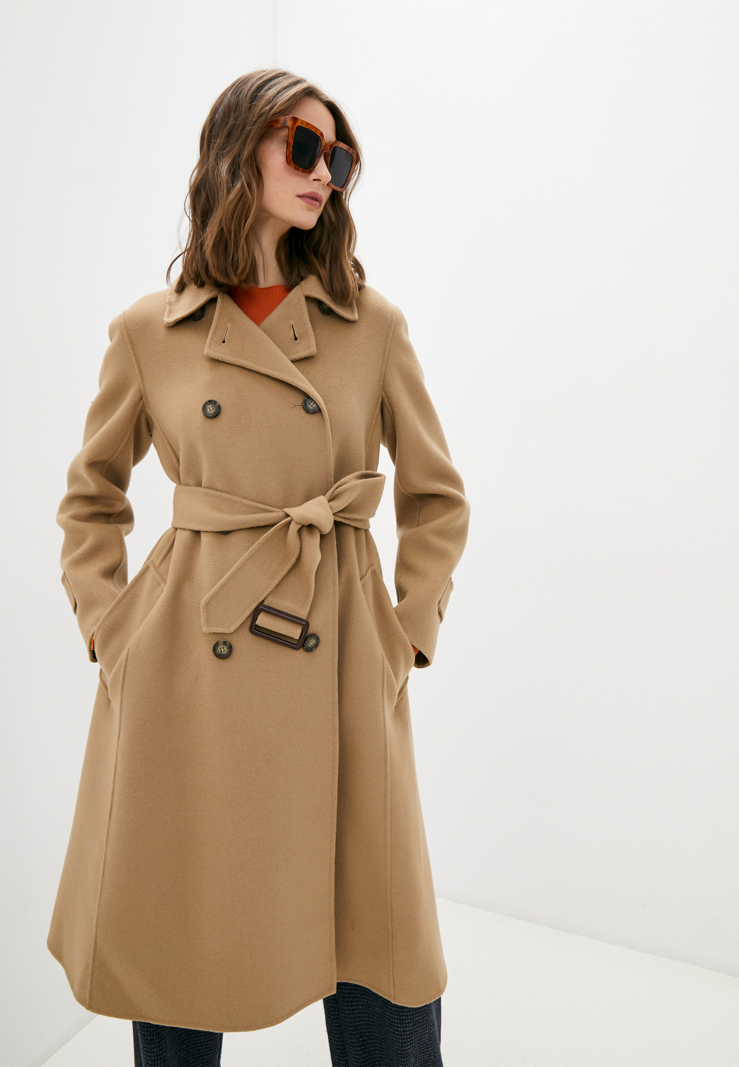 Пальто Weekend Max Mara STRUZZO, цвет: коричневый, RTLAAO112701 — купить в  интернет-магазине Lamoda