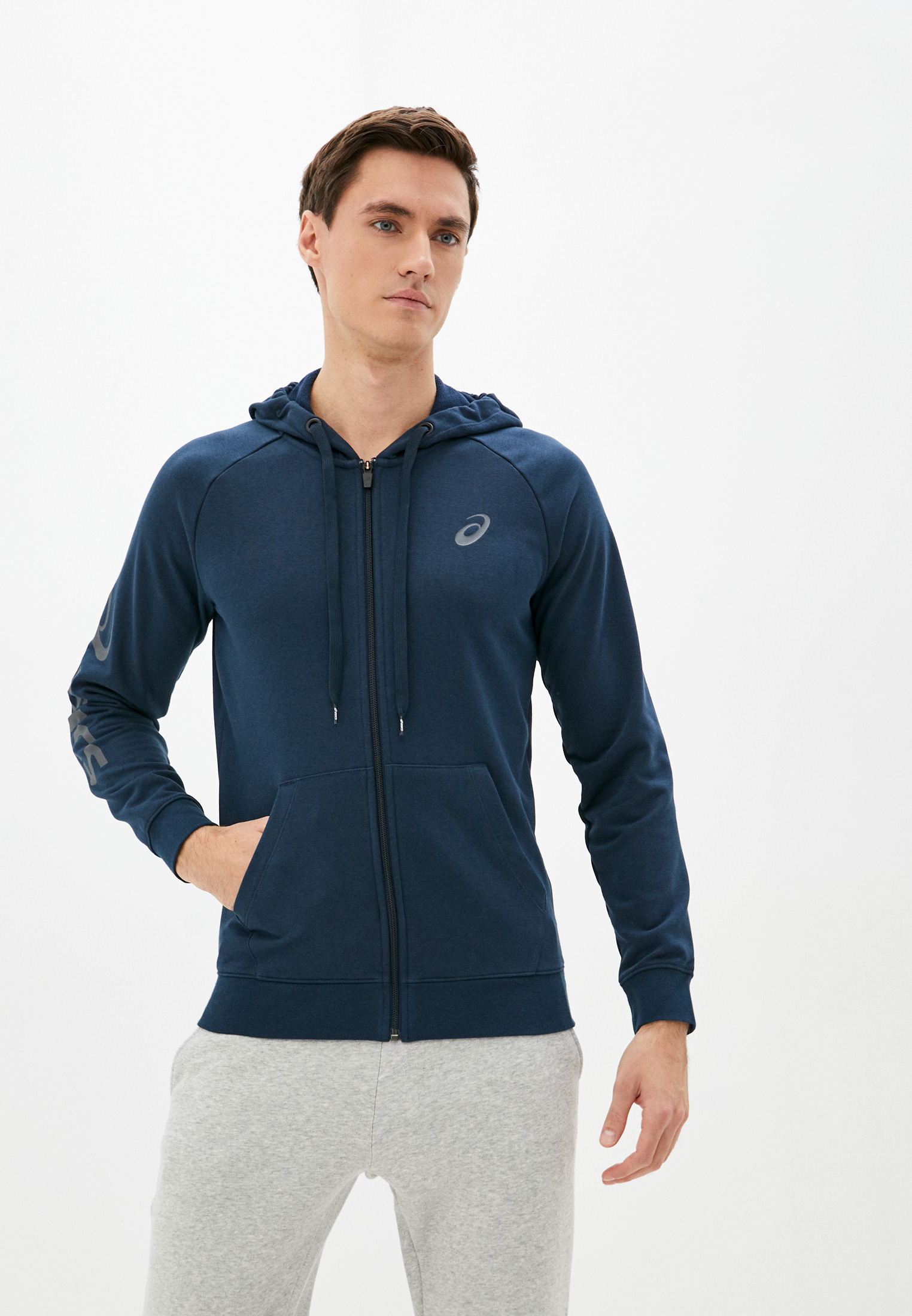 Толстовка ASICS BIG ASICS FZ HOODIE, цвет: синий, RTLAAP497002 — купить ...