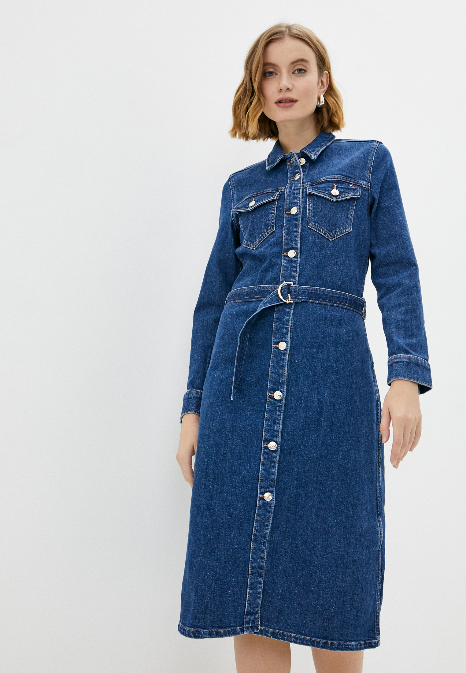 Платье джинсовое Tommy Hilfiger, цвет: синий, RTLAAP628101 — купить в ...