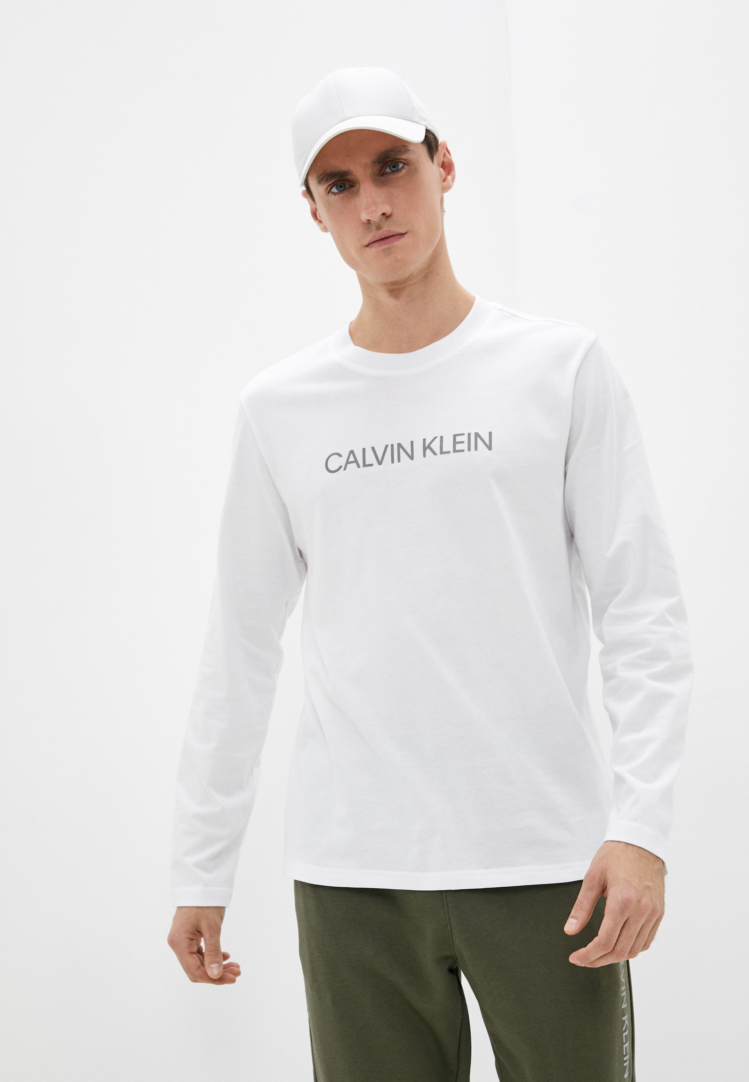 Лонгслив Calvin Klein Performance, цвет: белый, RTLAAQ366301 — купить в интернет-магазине Lamoda