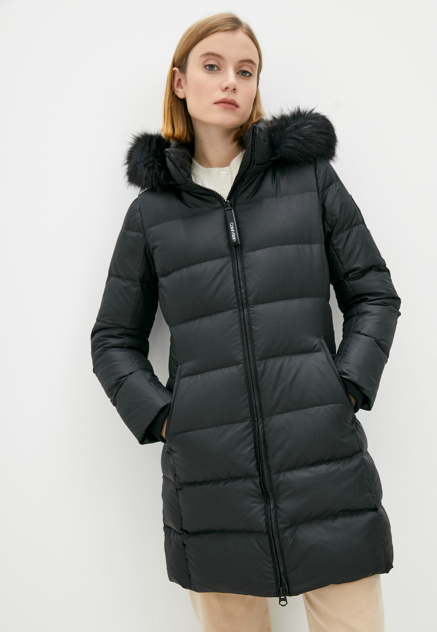 Пуховик Calvin Klein, цвет: черный, RTLAAQ370901 — купить в интернет ...