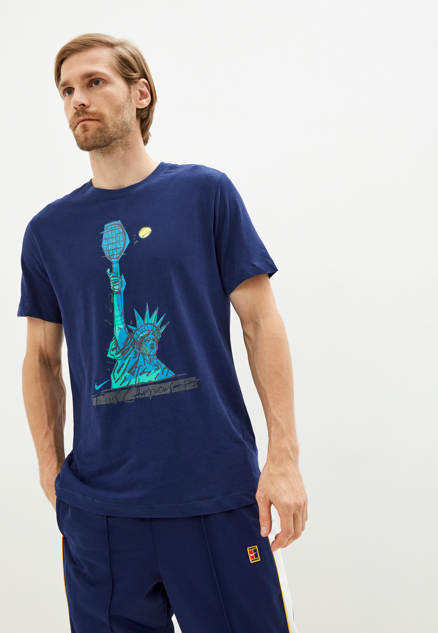 Футболка спортивная Nike M NKCT DF TEE NYC LIBERTY, цвет: синий ...