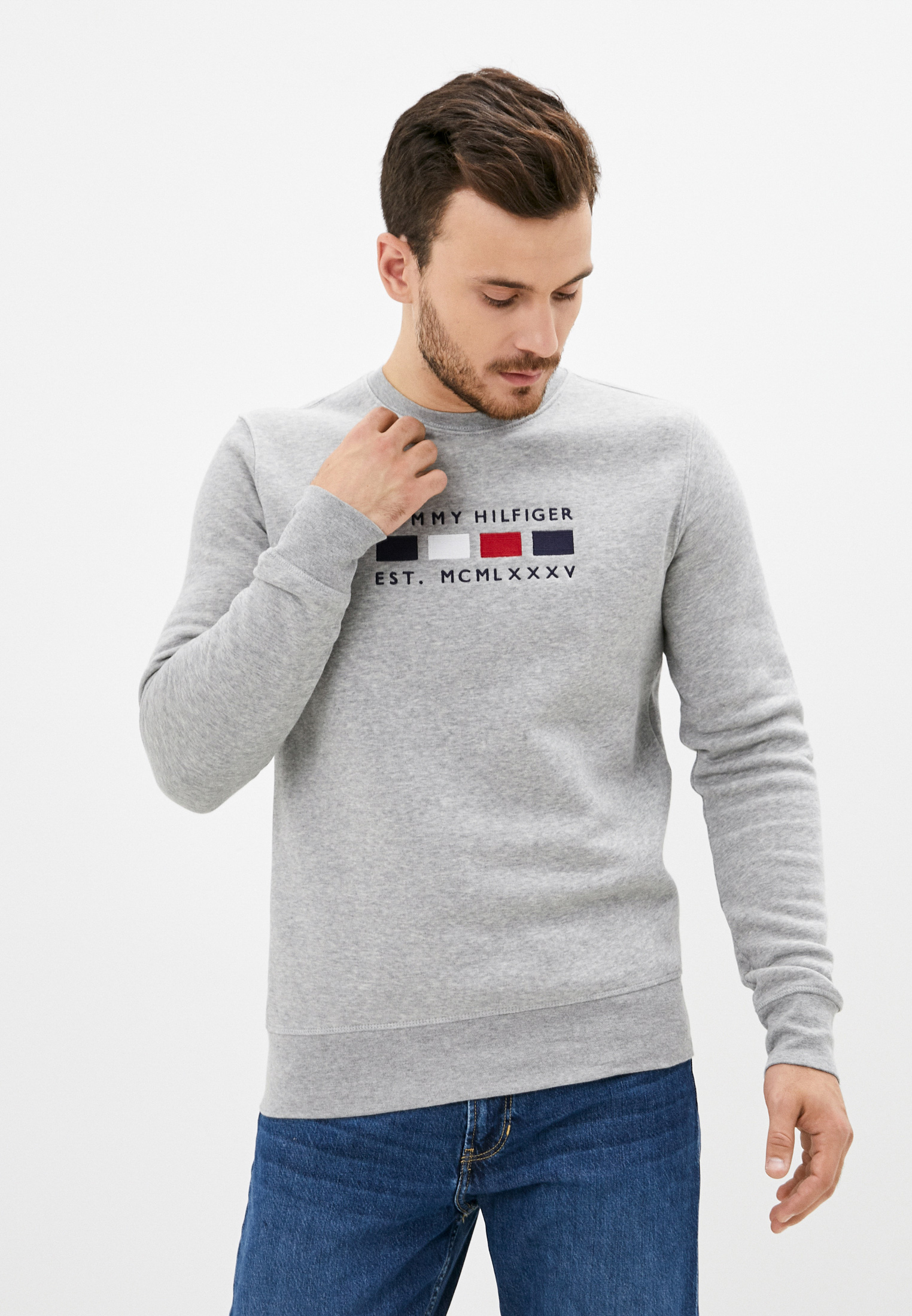 Свитшот Tommy Hilfiger, цвет: серый, RTLAAQ977401 — купить в интернет ...