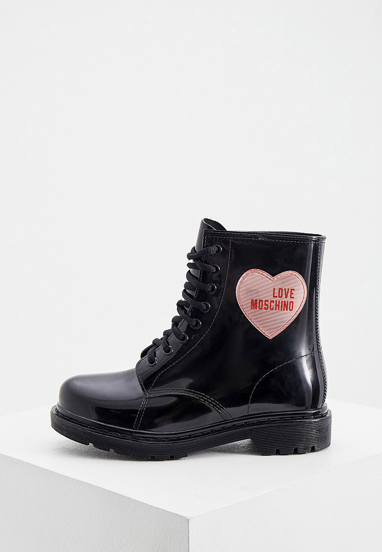 Love Moschino logo-strap Leather Boots - Farfetch
