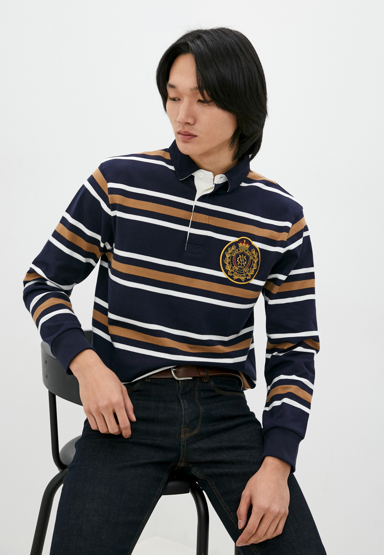 Поло Gant Exclusive for Lamoda, цвет: синий, RTLAAT457201 — купить в ...