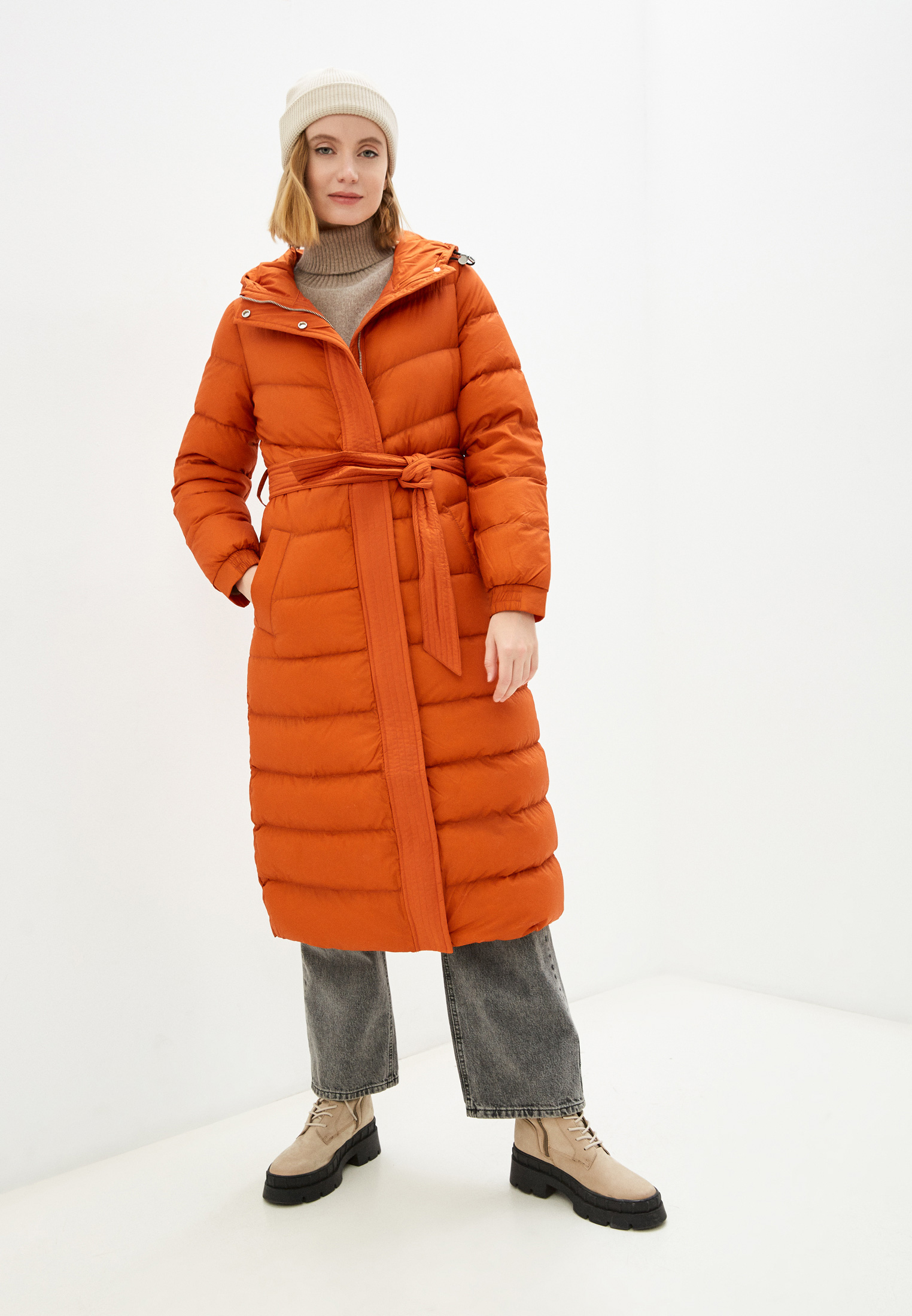 Пуховик United Colors of Benetton, цвет: оранжевый, RTLAAV139401 ...