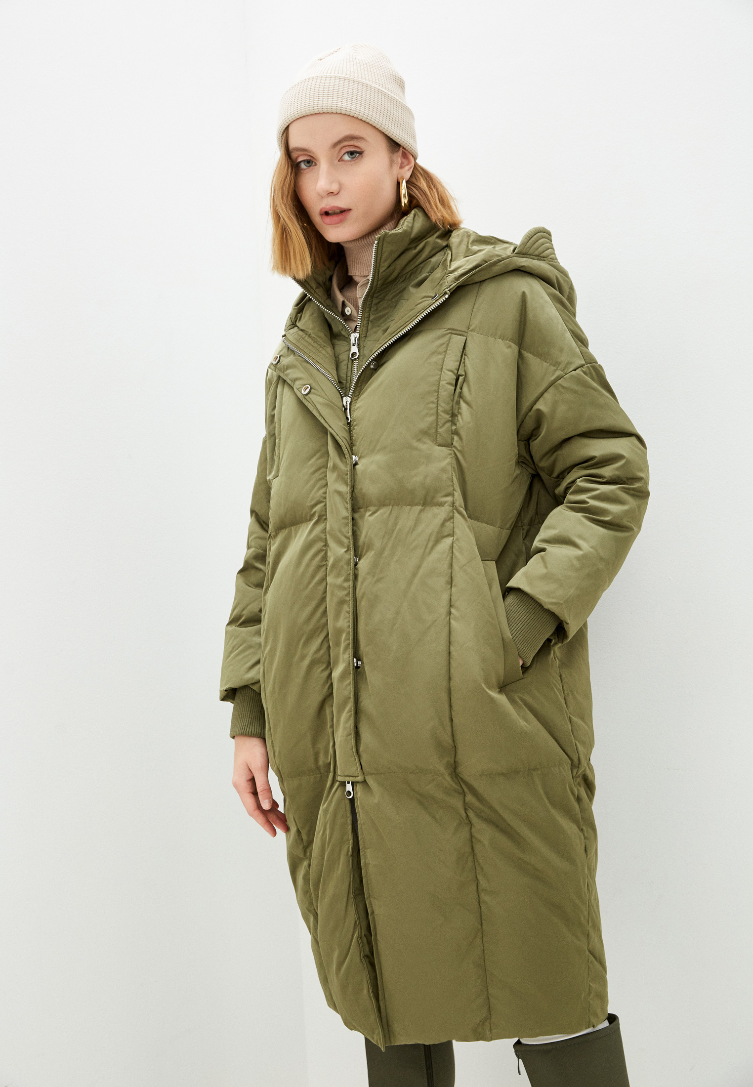 Пуховик United Colors of Benetton, цвет: хаки, RTLAAV139501 — купить в ...