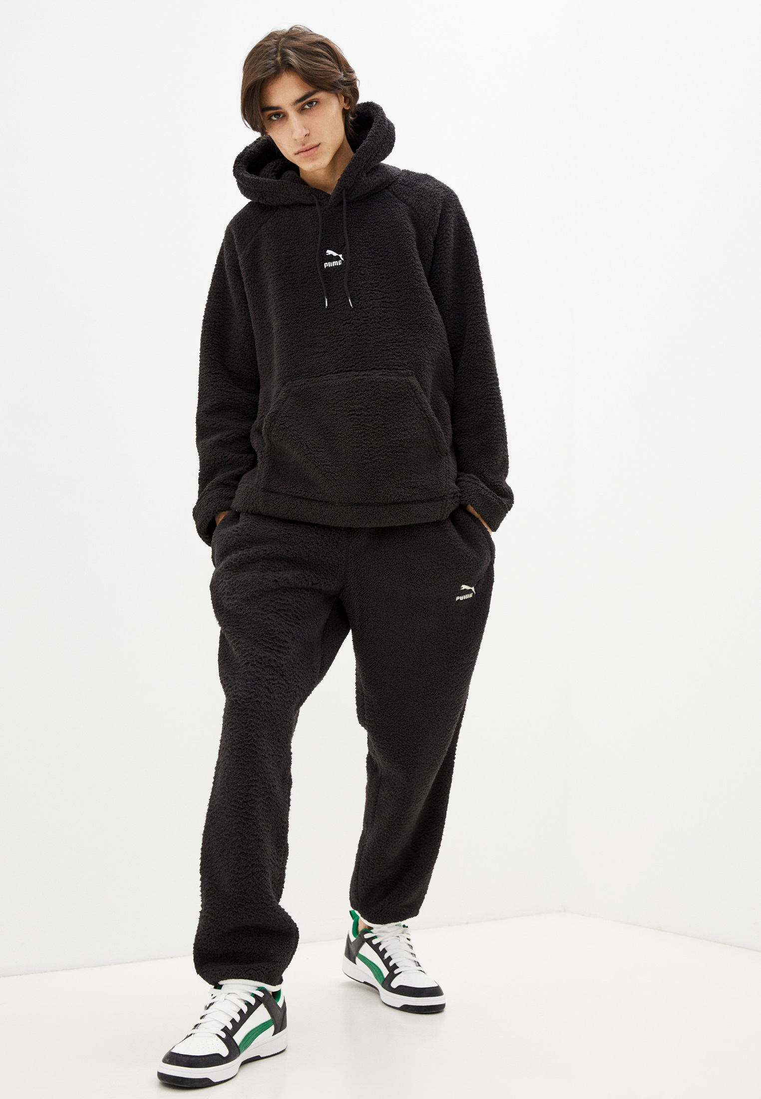 Puma check deals sherpa hoodie