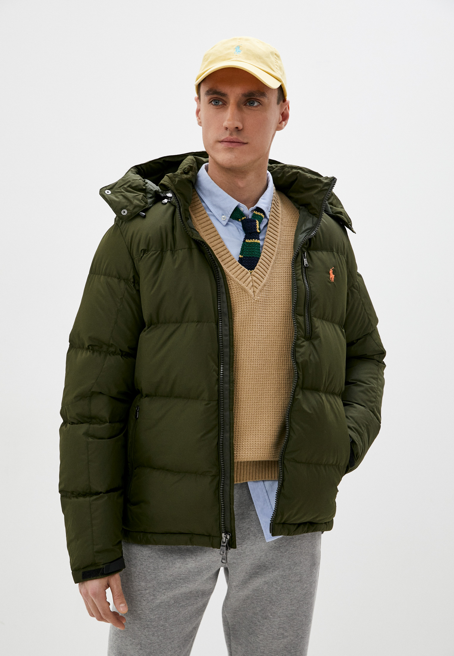 Пуховик Polo Ralph Lauren, цвет: хаки, RTLAAW174301 — купить в интернет ...