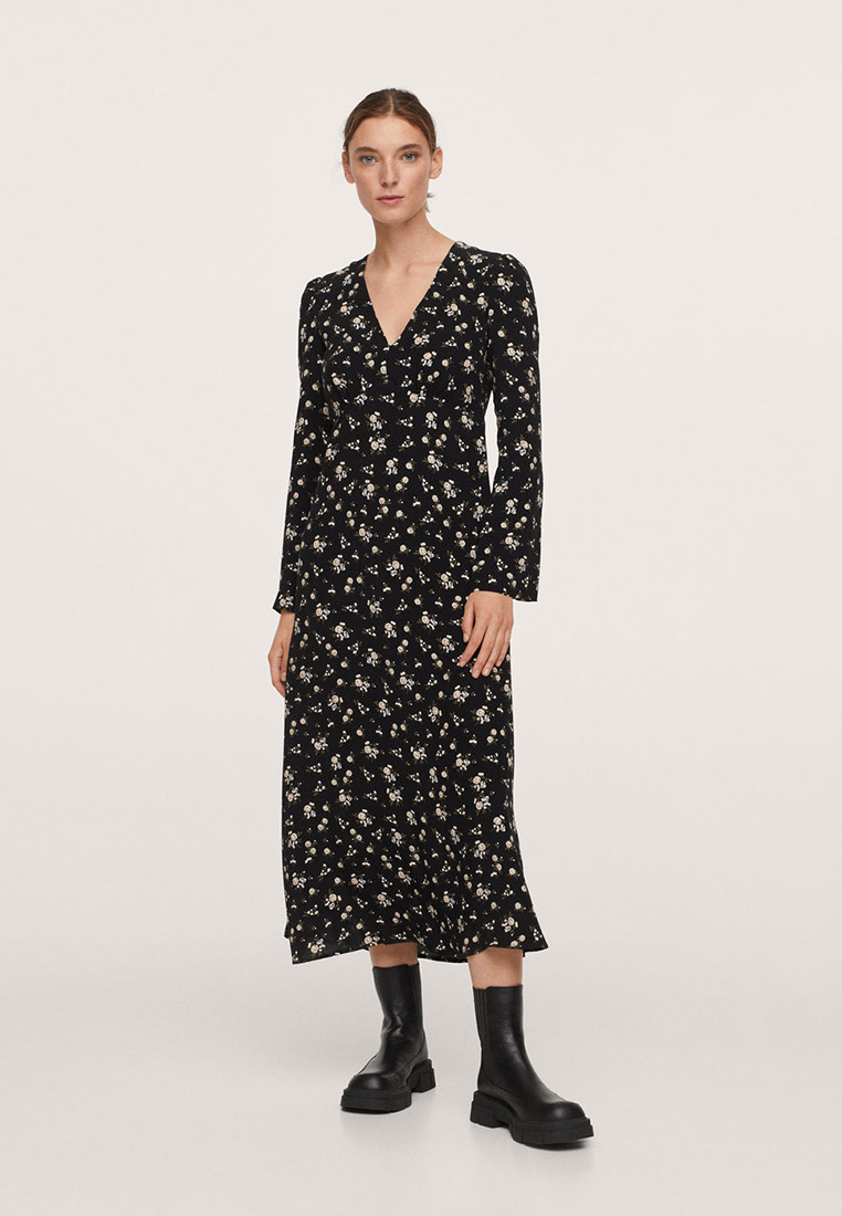 Платье Mango FLORENCE, цвет черный, RTLAAX525401 — купить в интернет