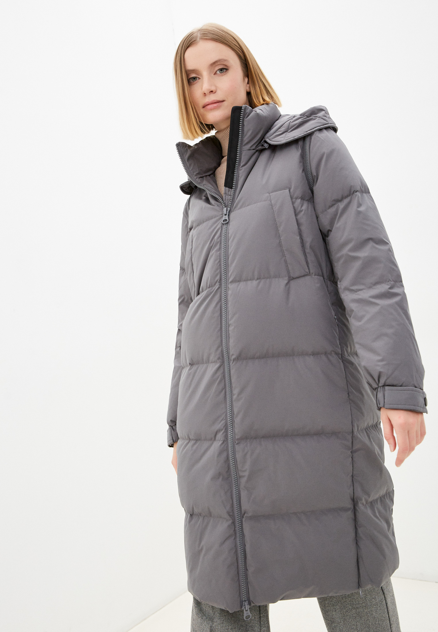 Пуховик United Colors of Benetton, цвет: серый, RTLAAX701601 — купить в ...