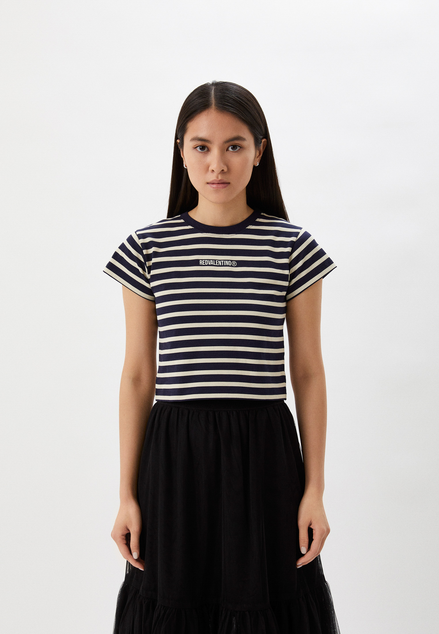 Футболка Red Valentino, цвет: синий, RTLAAZ070202 — купить в интернет ...