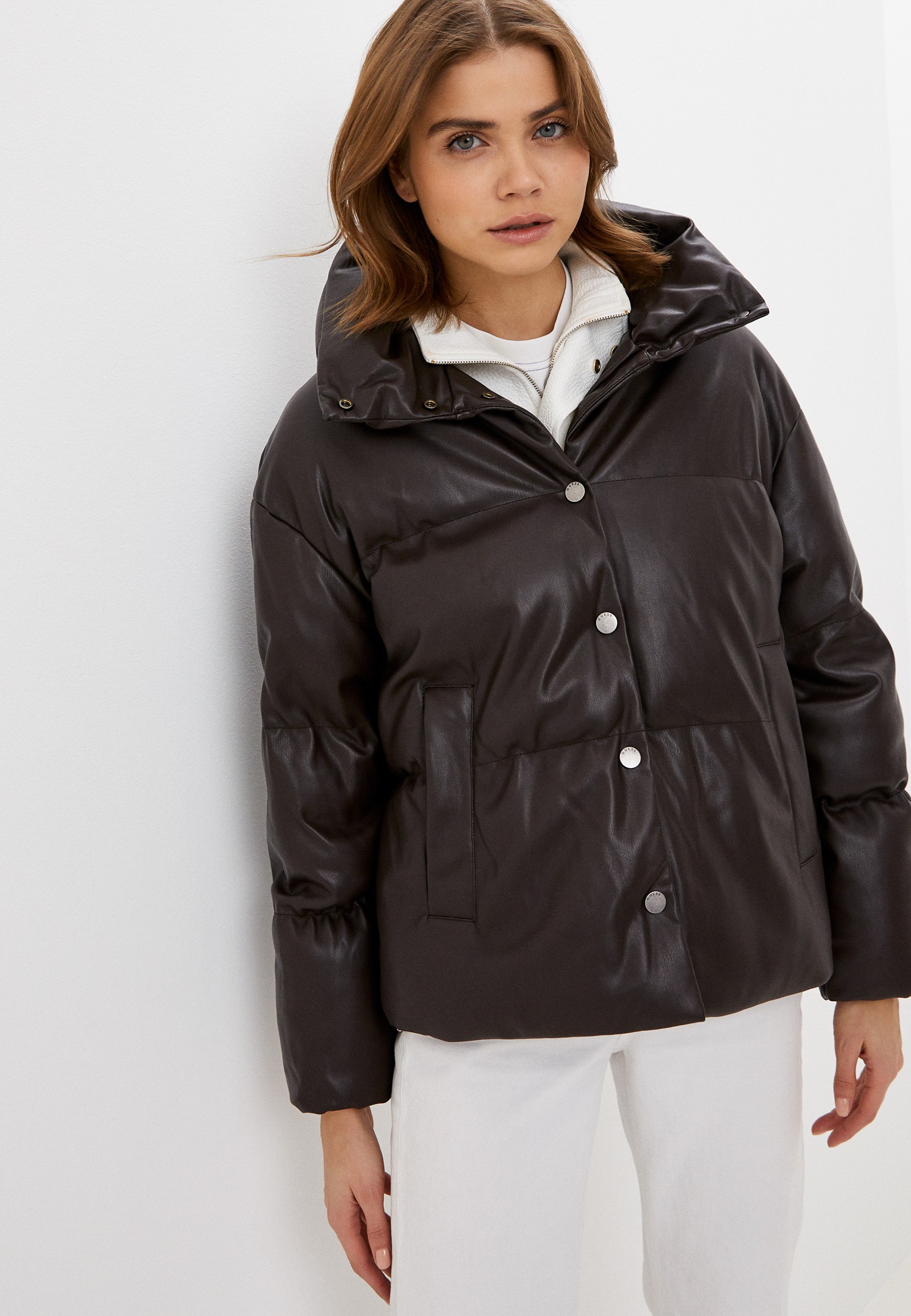 Куртка кожаная Guess, цвет: коричневый, RTLAAZ079302 — купить в ...