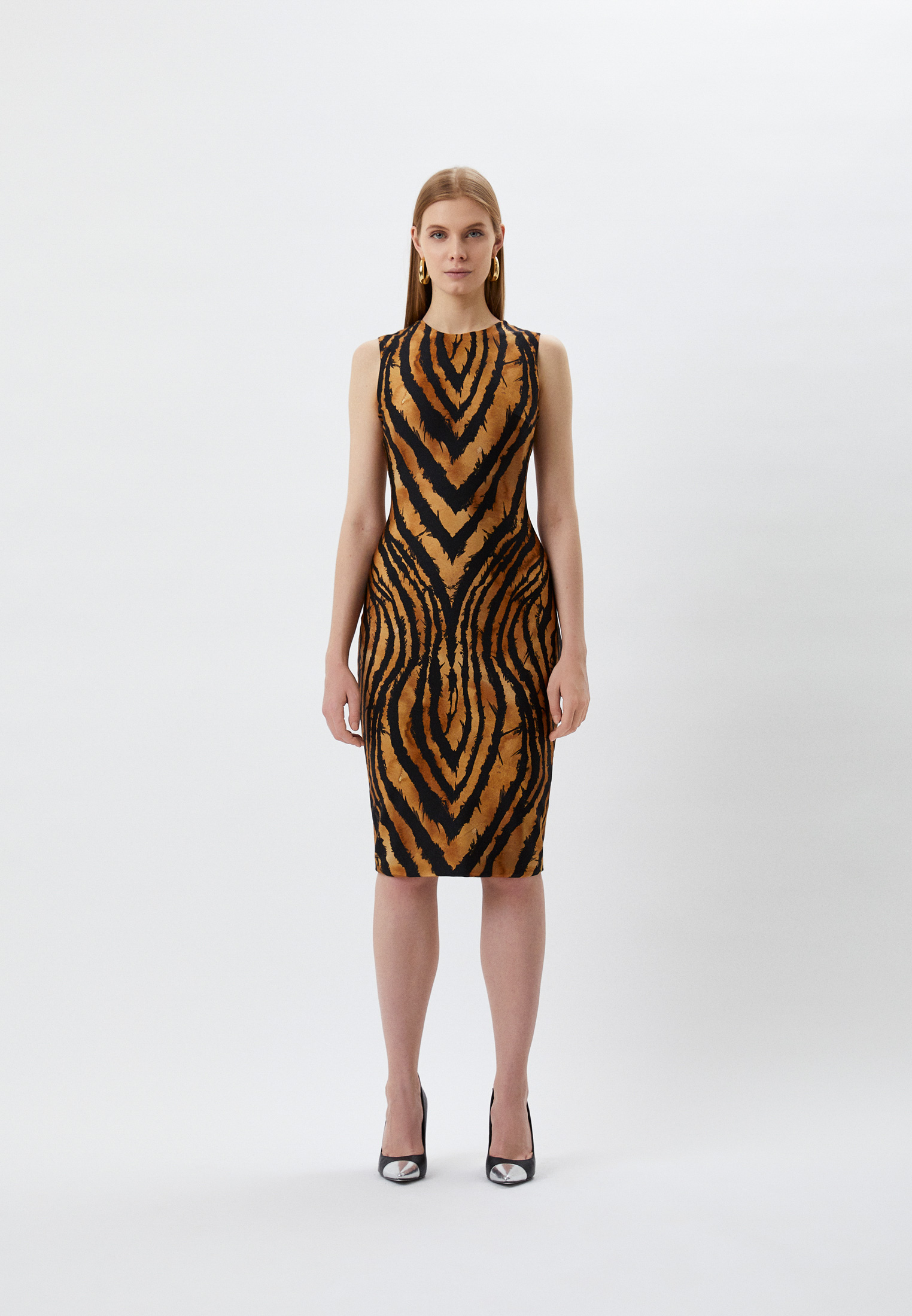 Платье Roberto Cavalli, цвет: коричневый, RTLAAZ510201 — купить в ...