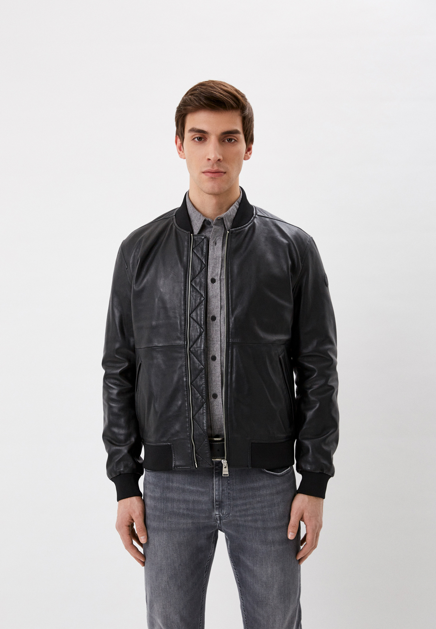 Куртка кожаная Trussardi, цвет: черный, RTLABA220801 — купить в ...