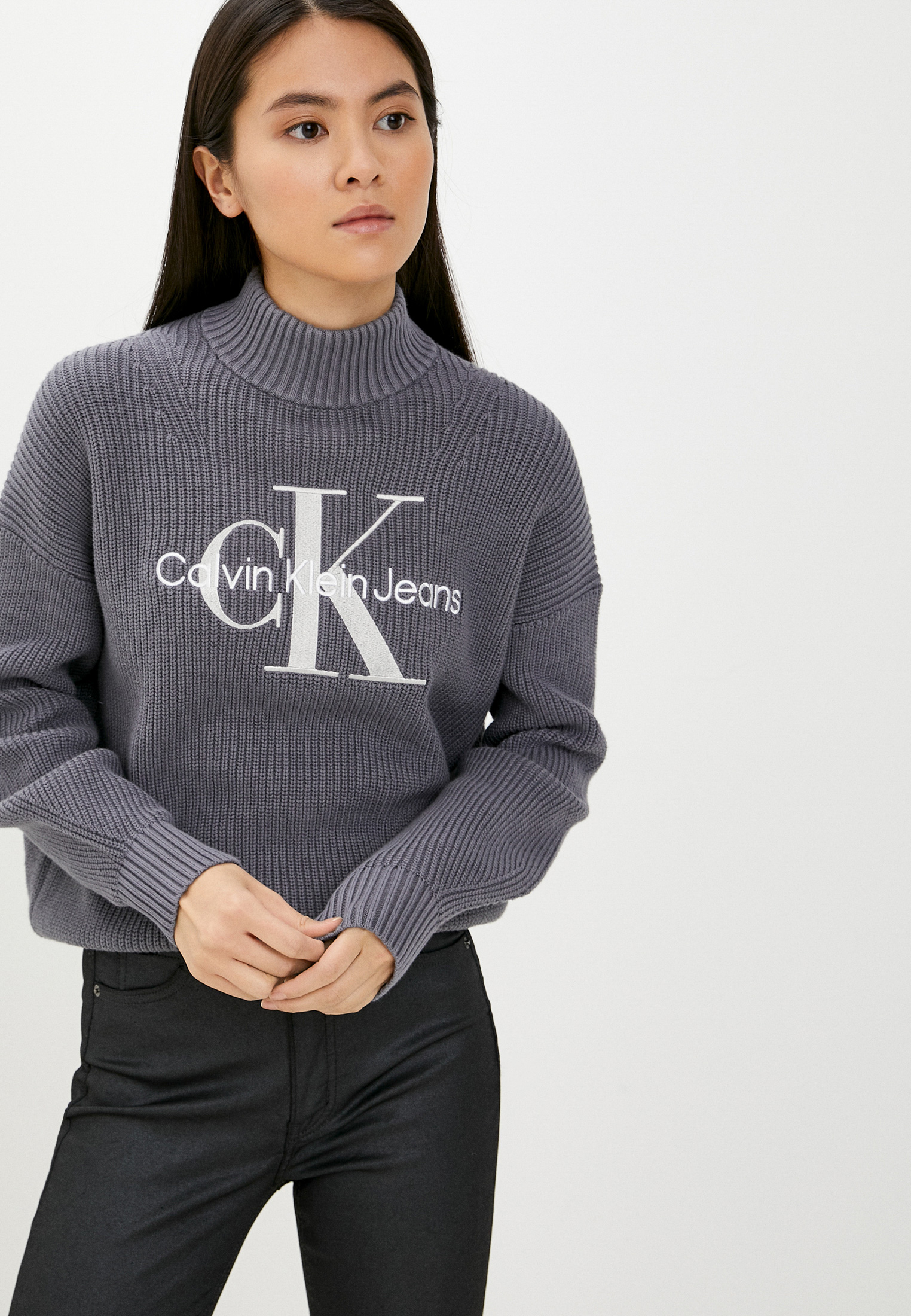 Свитер Calvin Klein Jeans, цвет: серый, RTLABB259701 — купить в ...