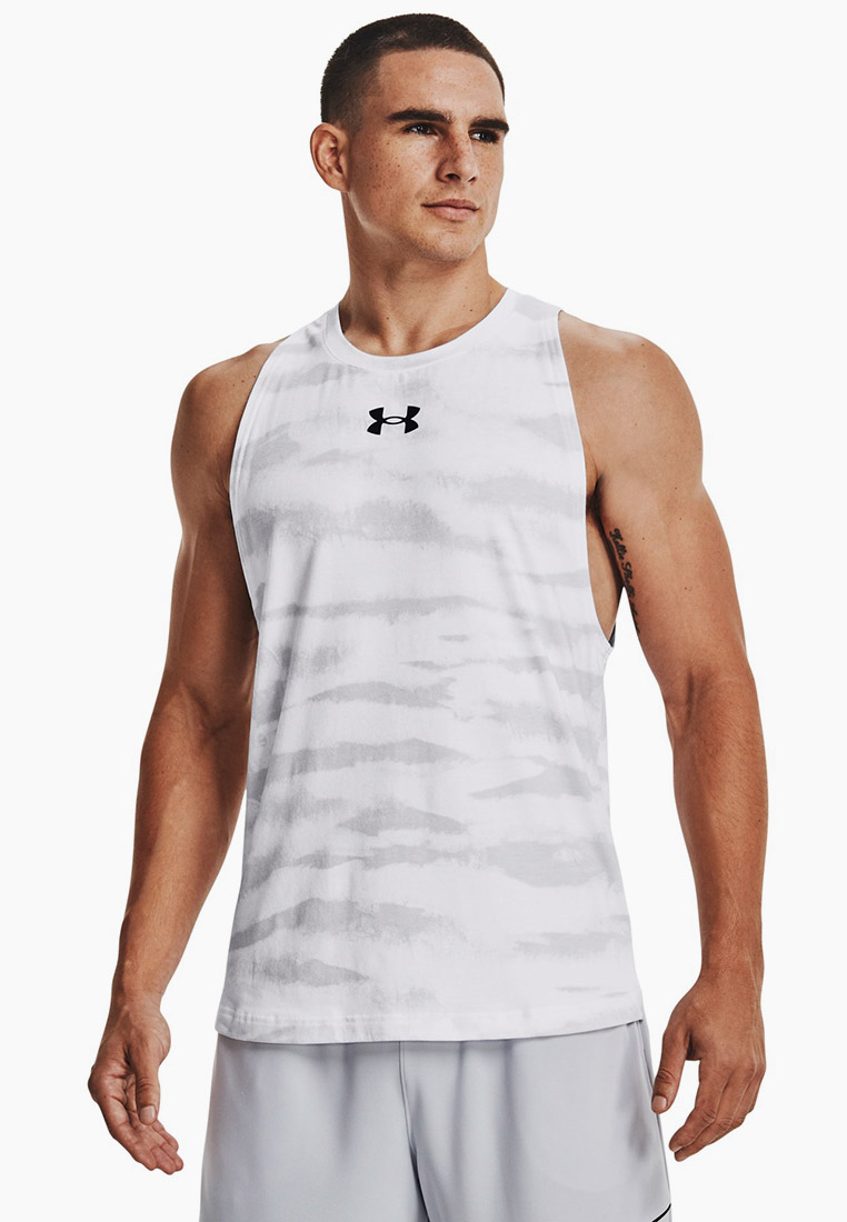 Майка спортивная Under Armour UA BASELINE PRINTED TANK, цвет: белый ...