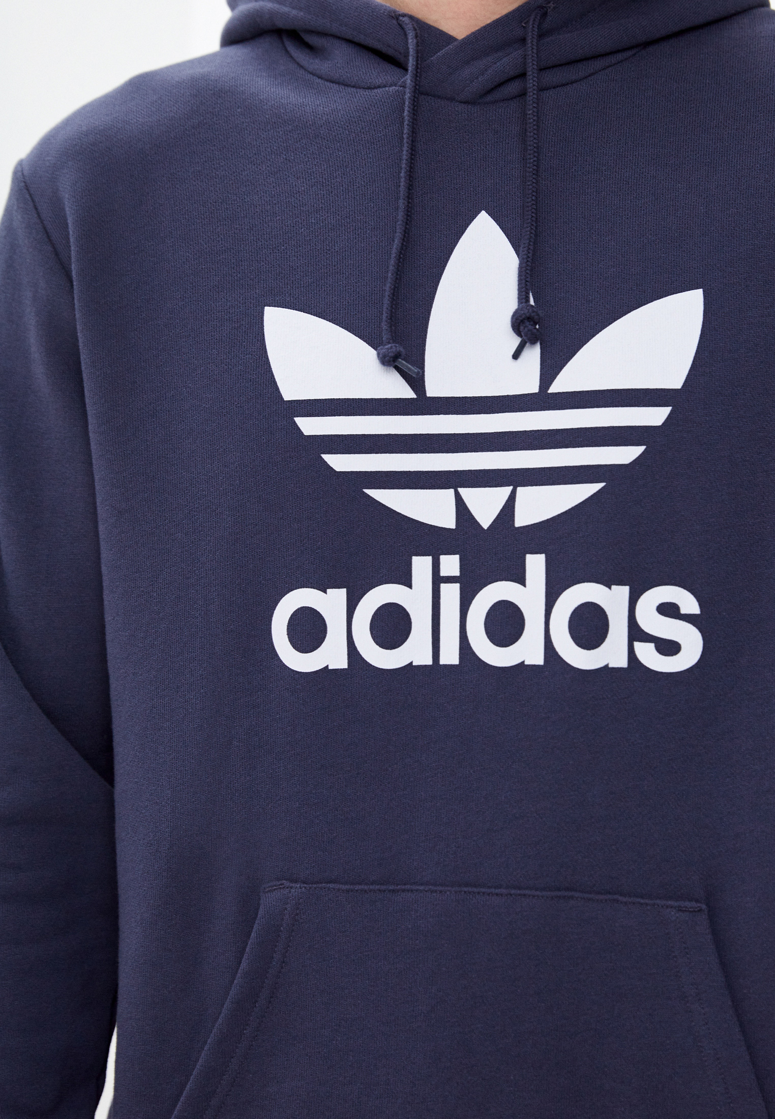 Adidas blue trefoil hoodie sale