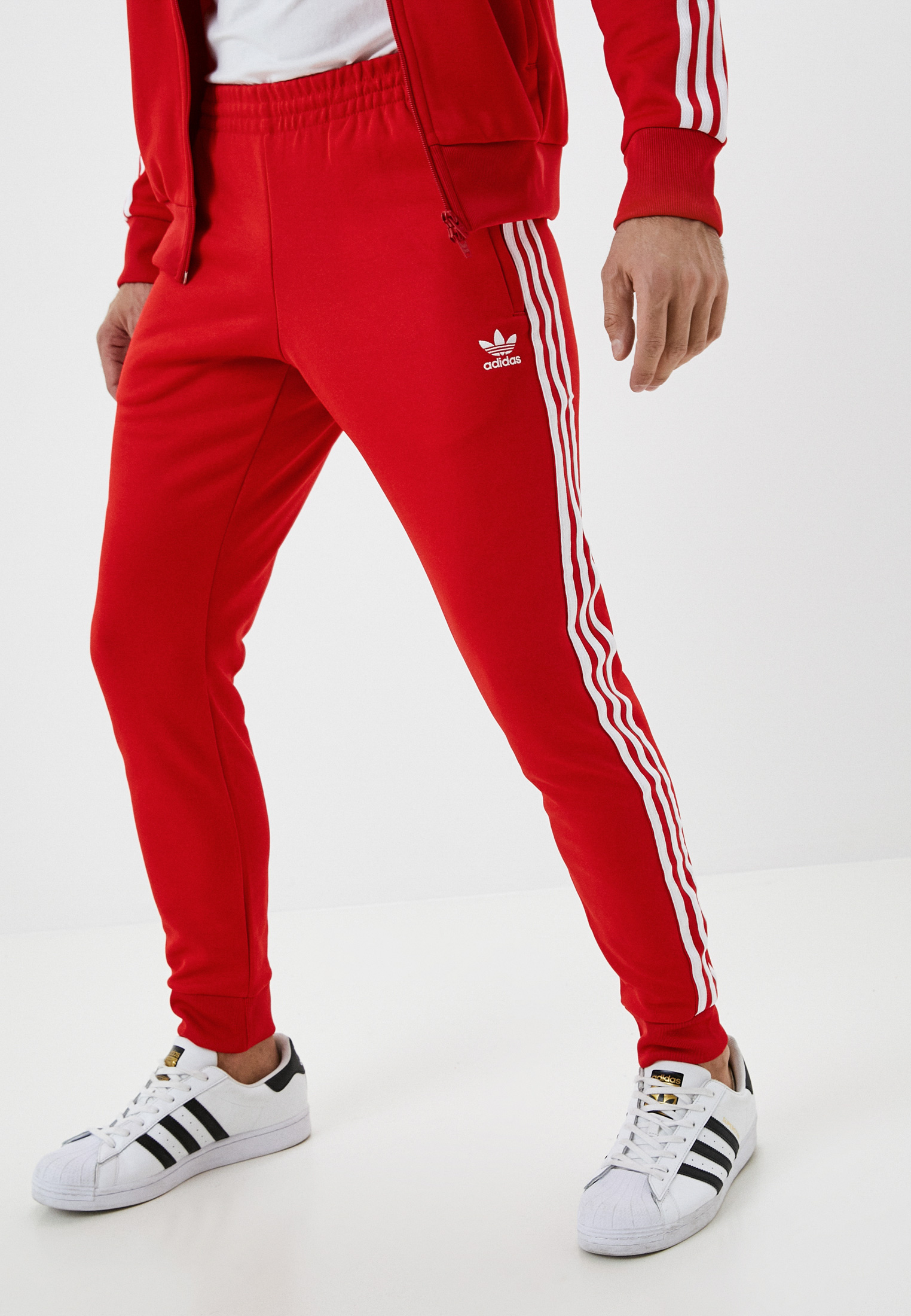 Брюки спортивные adidas Originals SST TP P BLUE, цвет: красный,  RTLABC363501 — купить в интернет-магазине Lamoda