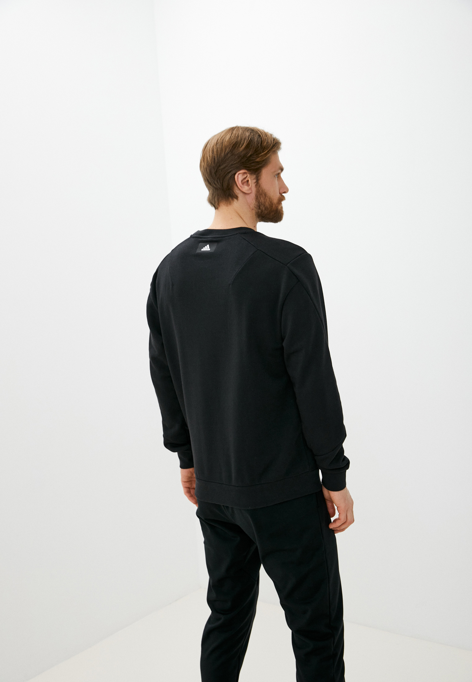 Свитшот adidas M FI 3BAR CREW, цвет: черный, RTLABC680401 — купить в  интернет-магазине Lamoda