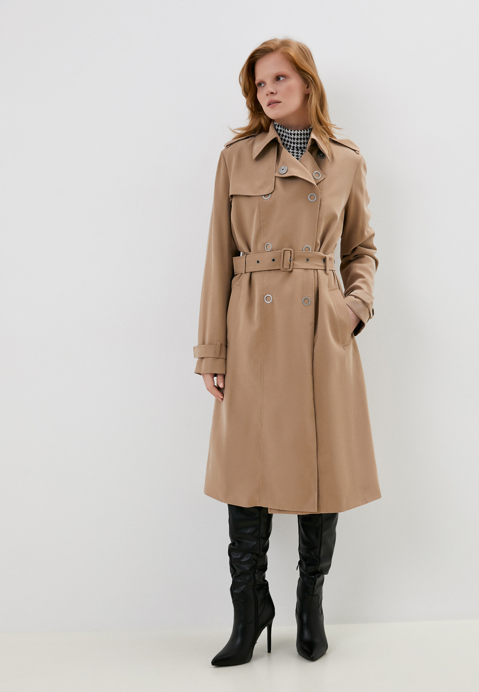 Плащ Guess, цвет: бежевый, RTLABF093501 — купить в интернет-магазине Lamoda
