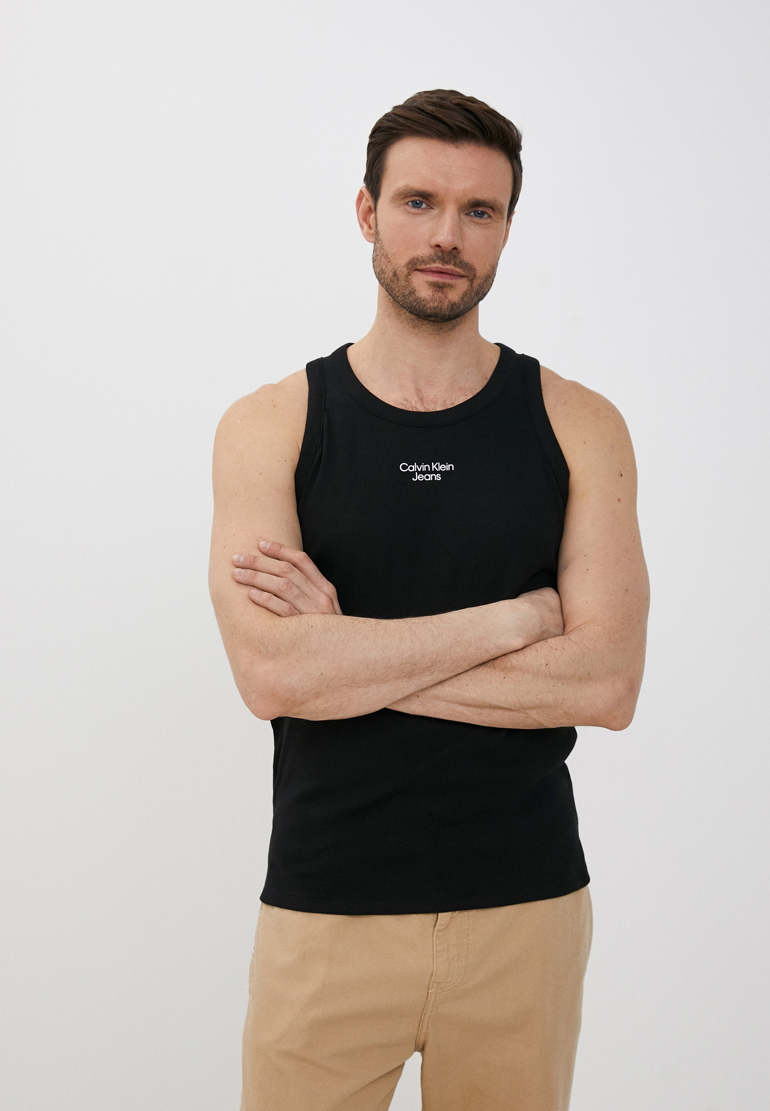 Майка Calvin Klein Jeans, цвет: черный, RTLABF908101 — купить в ...