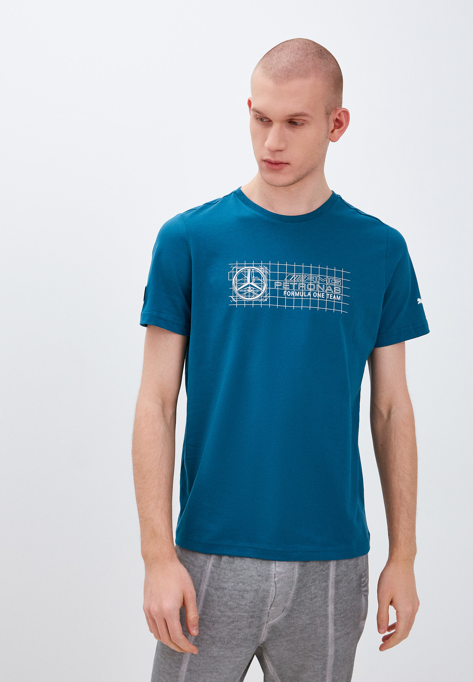 Футболка PUMA MAPF1 Logo Tee +, цвет: бирюзовый, RTLABJ455901 — купить ...