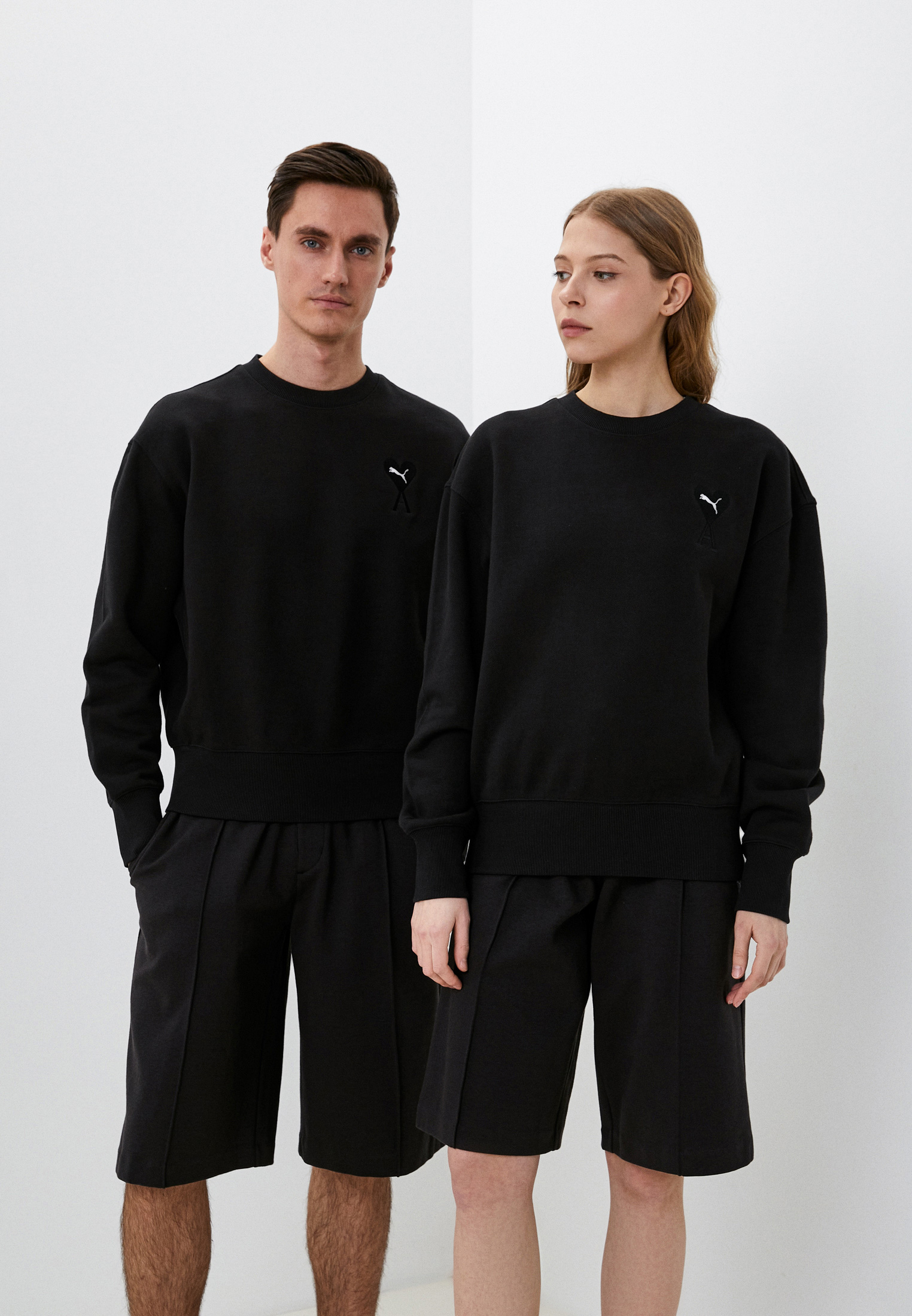 Свитшот PUMA x AMI Crew, цвет: черный, RTLABJ457901 — купить в интернет ...