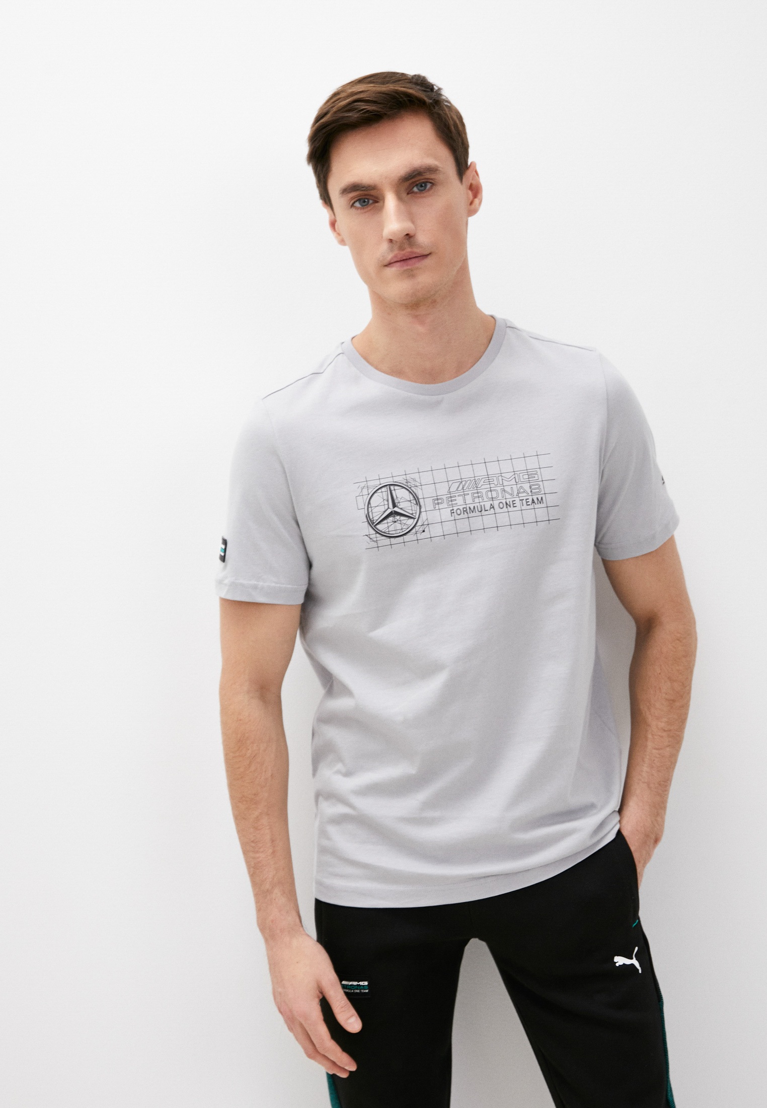 Футболка PUMA MAPF1 Logo Tee +, цвет: серый, RTLABK044801 — купить в ...