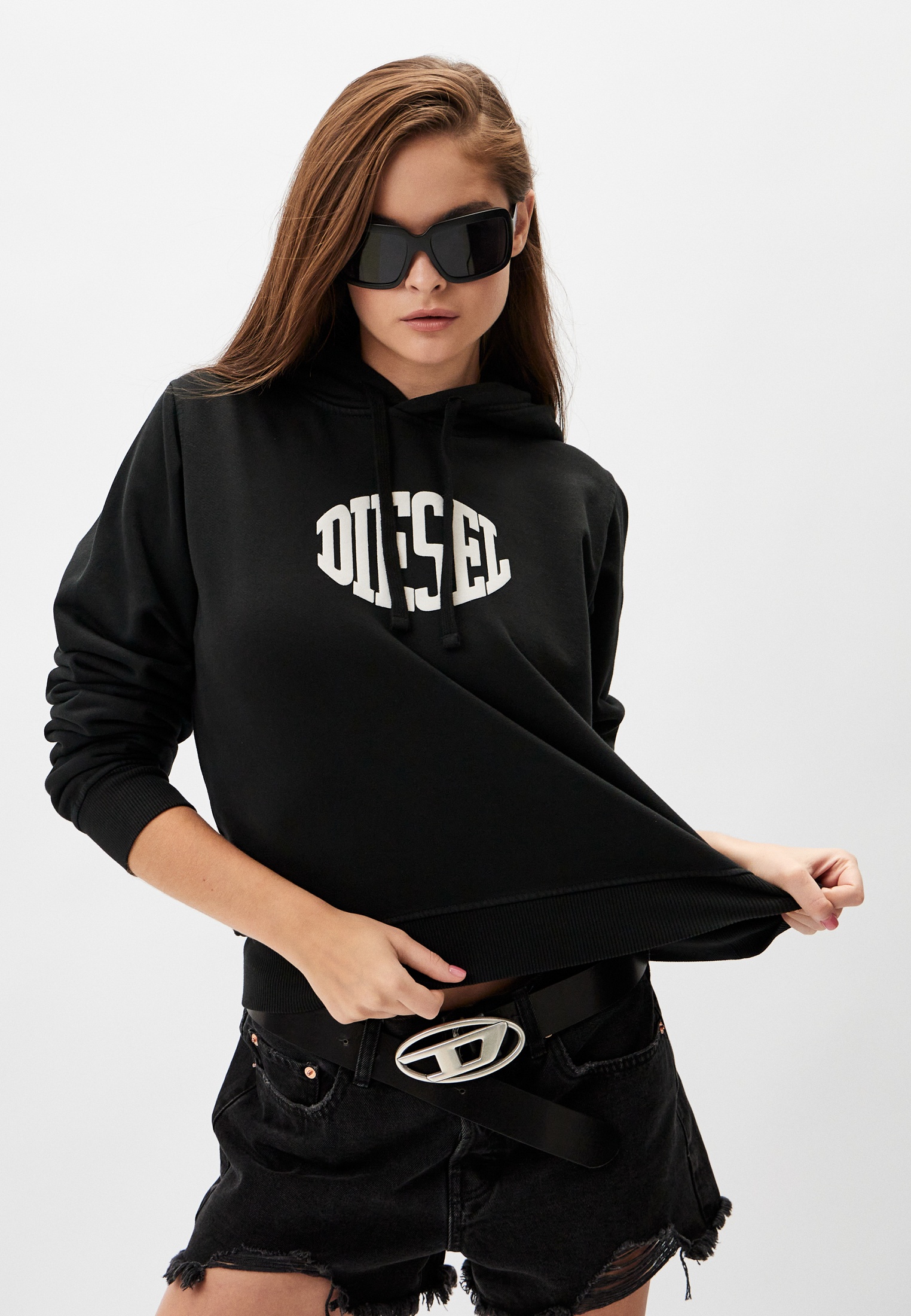 Худи Diesel, цвет: черный, RTLABN950202 — купить в интернет-магазине Lamoda