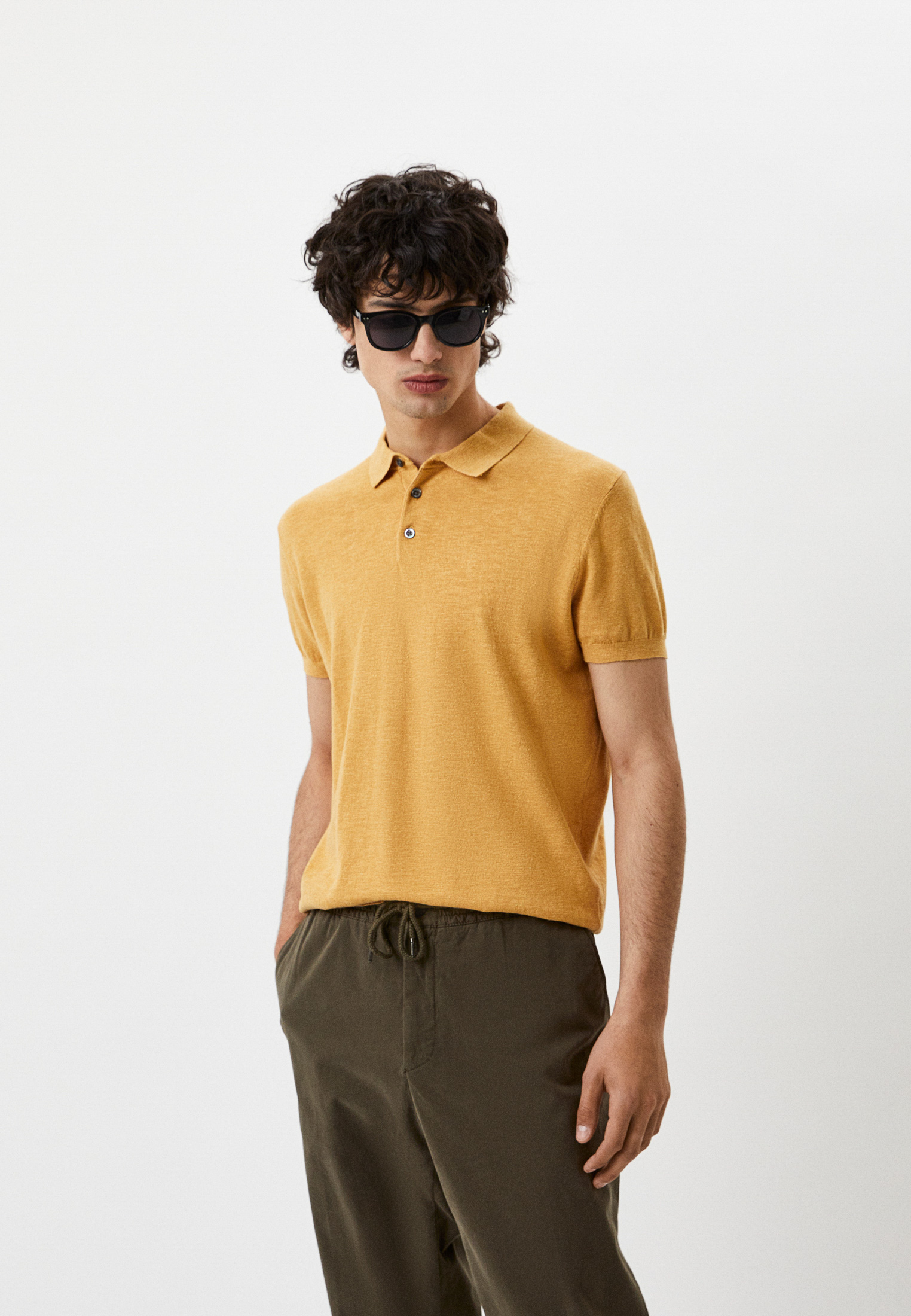 Поло Massimo Dutti, цвет: желтый, RTLABO490201 — купить в интернет ...