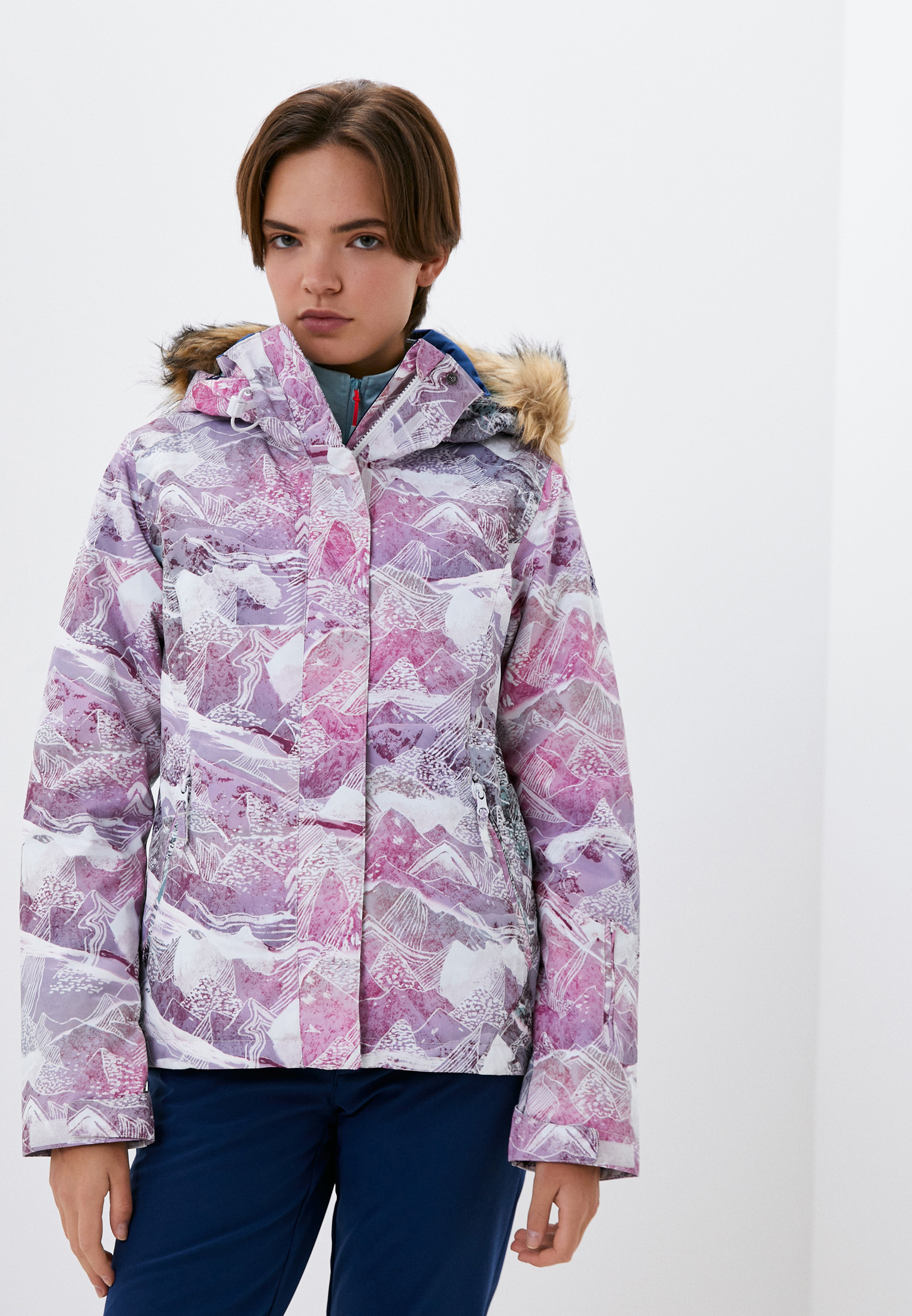 Куртка горнолыжная Roxy BRIGHT WHITE MYSTERIOUS VIEW, цвет: мультиколор ...
