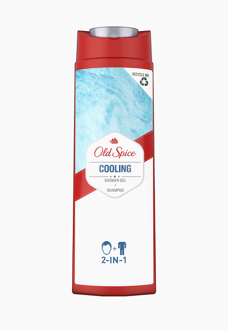 Гель для душа Old Spice + шампунь 2в1, охлаждающий, 400 мл, цвет ...
