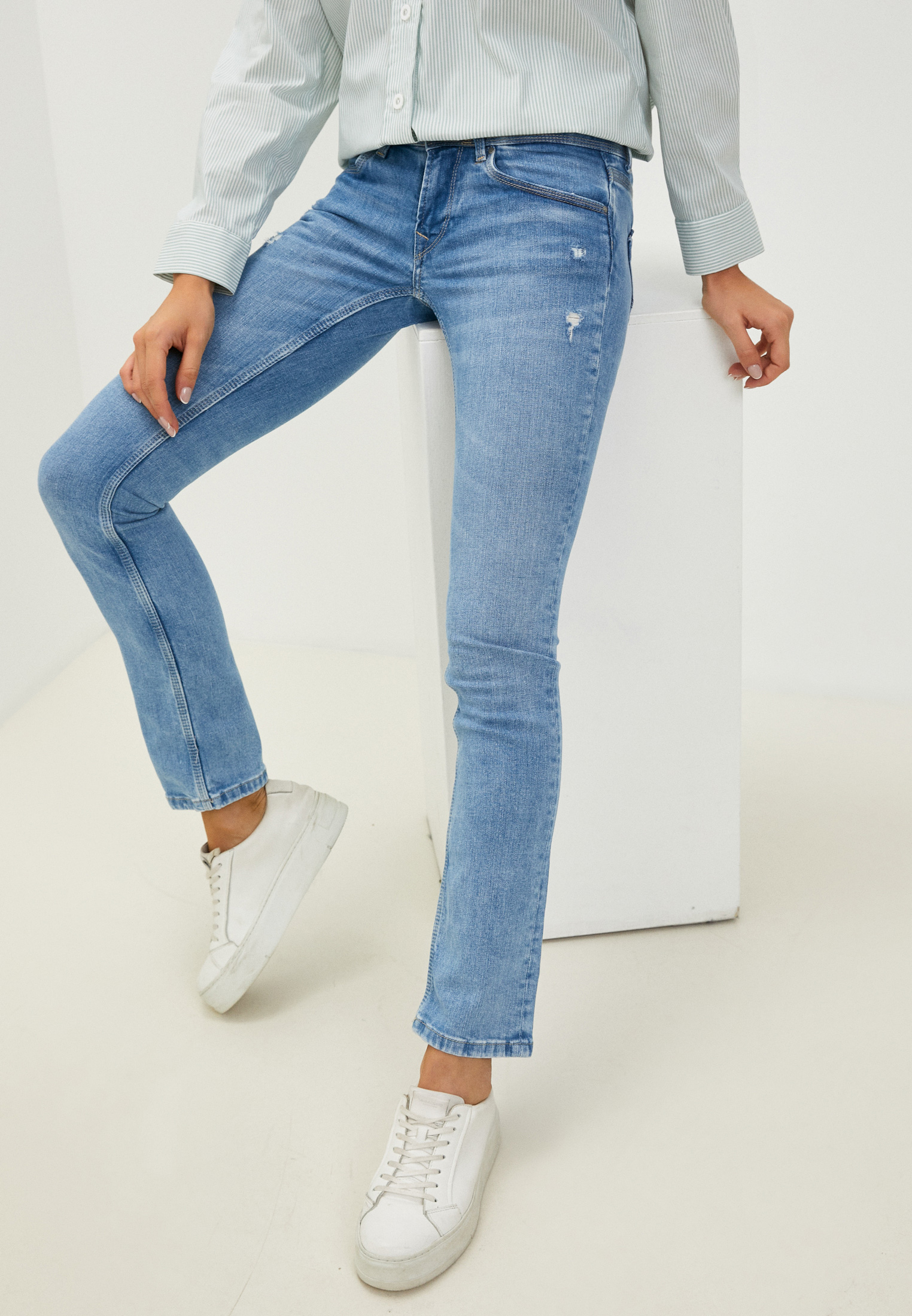 Pepe Saturn Straight Fit in Mittelblau