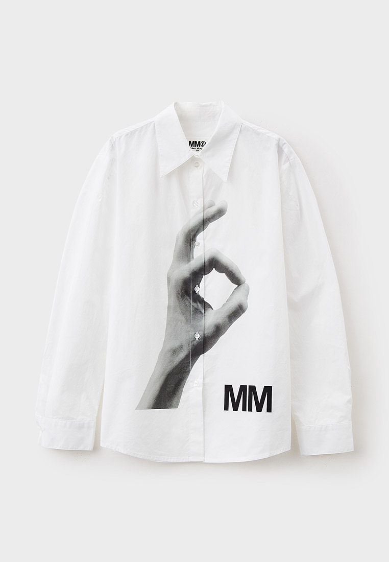 Рубашка MM6 Maison Margiela Paris, цвет: белый, RTLABQ479101 — купить в ...