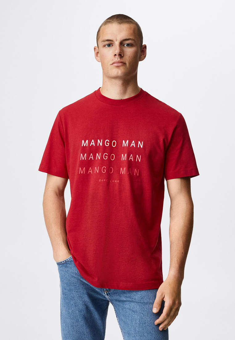 Футболка <b>Mango</b> <b>Man</b> LOGOHE-H, цвет: красный, RTLABQ797401 - купить в интерне...