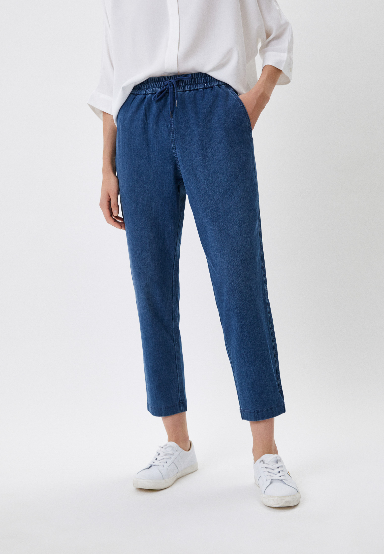 Брюки UNIQLO из ткани джерси, цвет: синий, RTLABW763801 — купить в ...