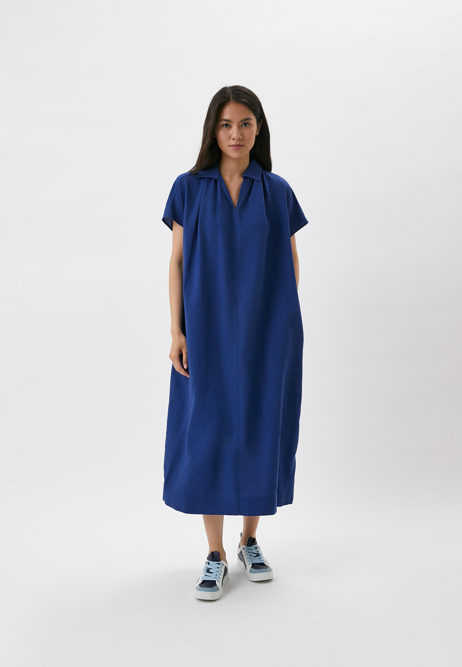 Платье UNIQLO из смесового льна, цвет: синий, RTLABW768701 — купить в ...