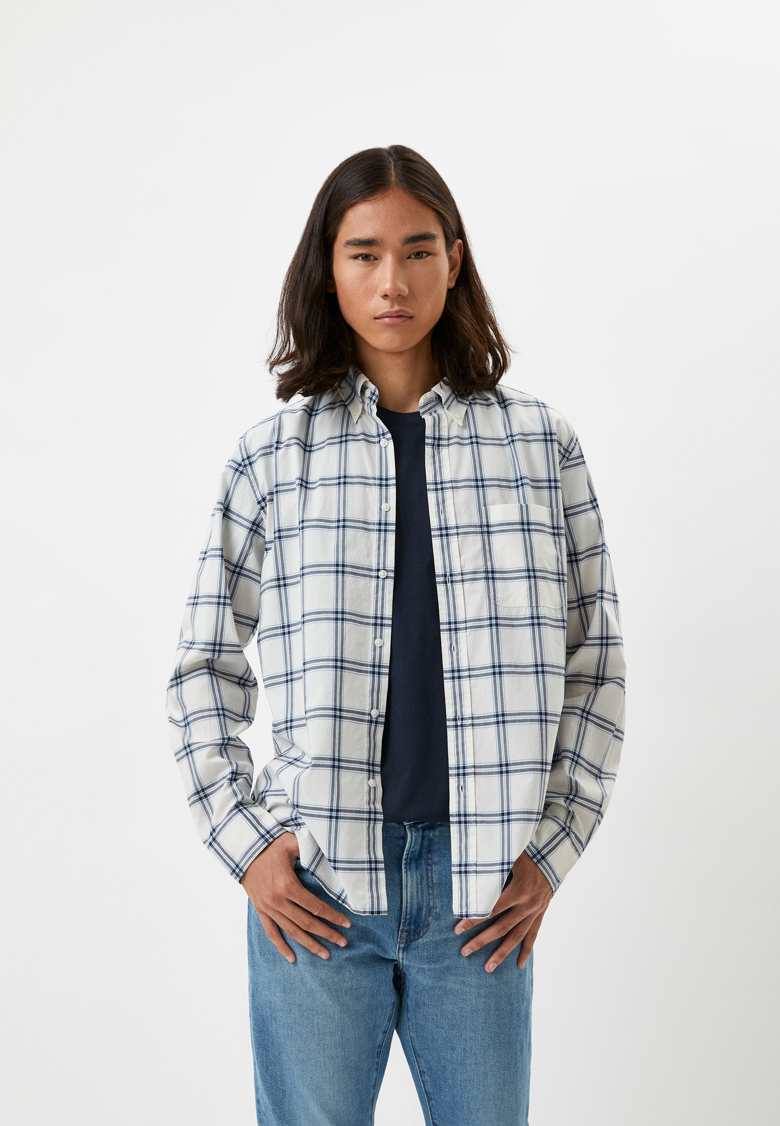 Рубашка UNIQLO из экстратонкого хлопка, цвет: белый, RTLABW775201 ...