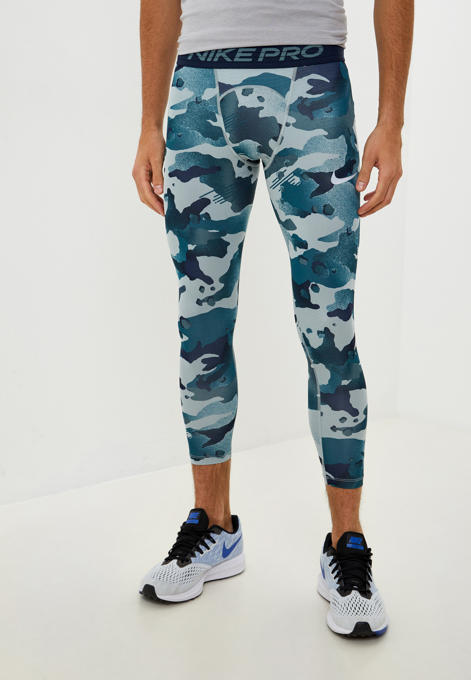 Тайтсы Nike M NP 3/4 TIGHT AOP CAMO, цвет: бирюзовый, RTLABX771101 ...