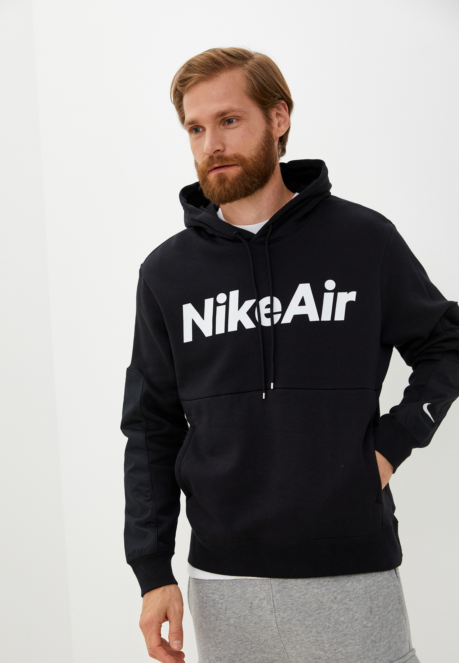 Худи Nike M NSW NIKE AIR HOOD PO FLC NFS, цвет: черный, RTLABX783702 ...