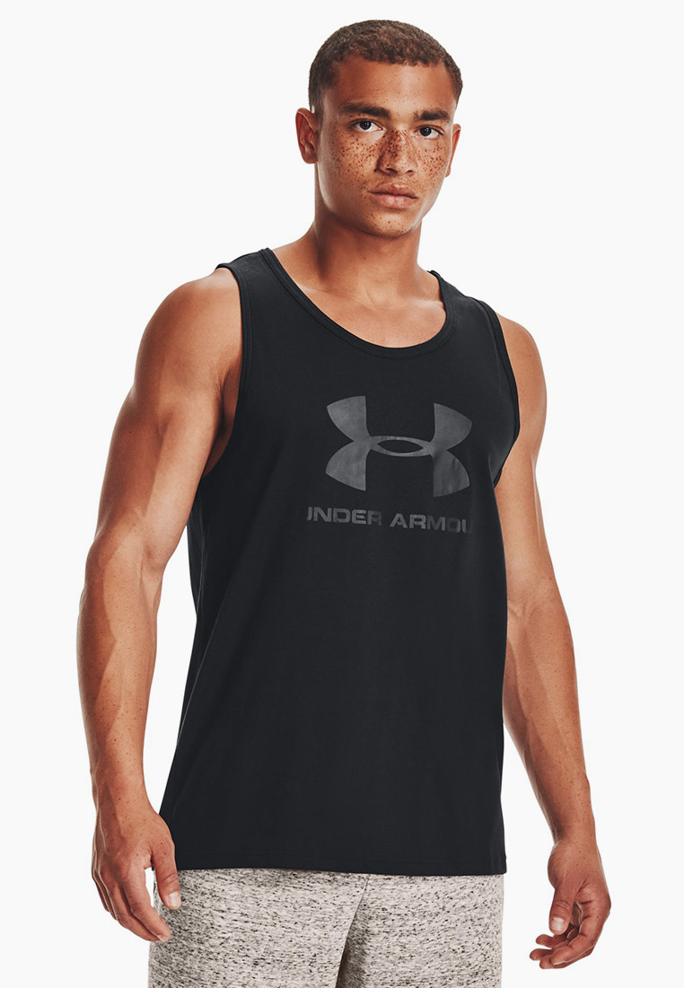 Майка спортивная Under Armour UA SPORTSTYLE LOGO TANK, цвет: черный ...