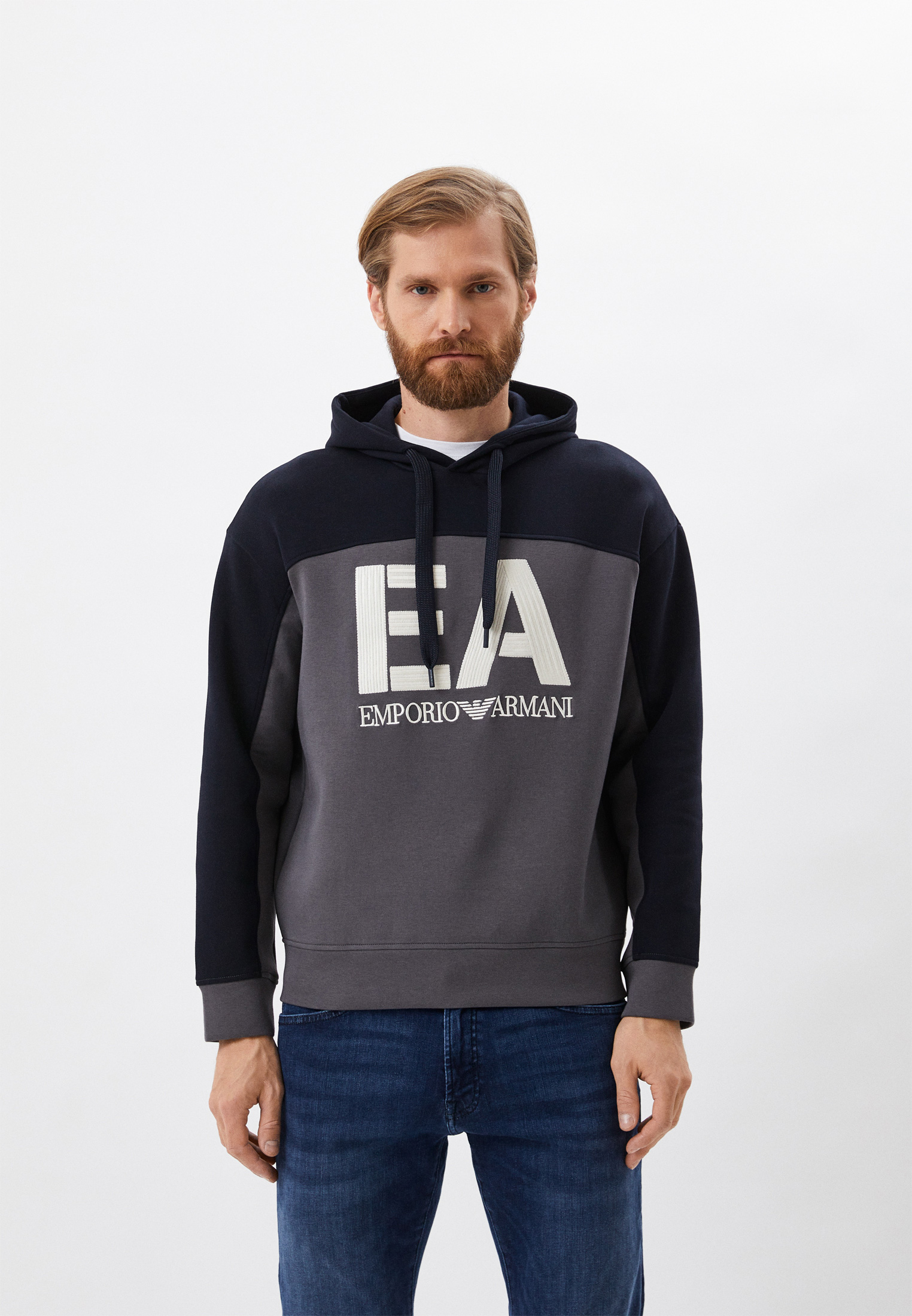 Худи Emporio Armani, цвет: серый, RTLABY827701 — купить в интернет ...