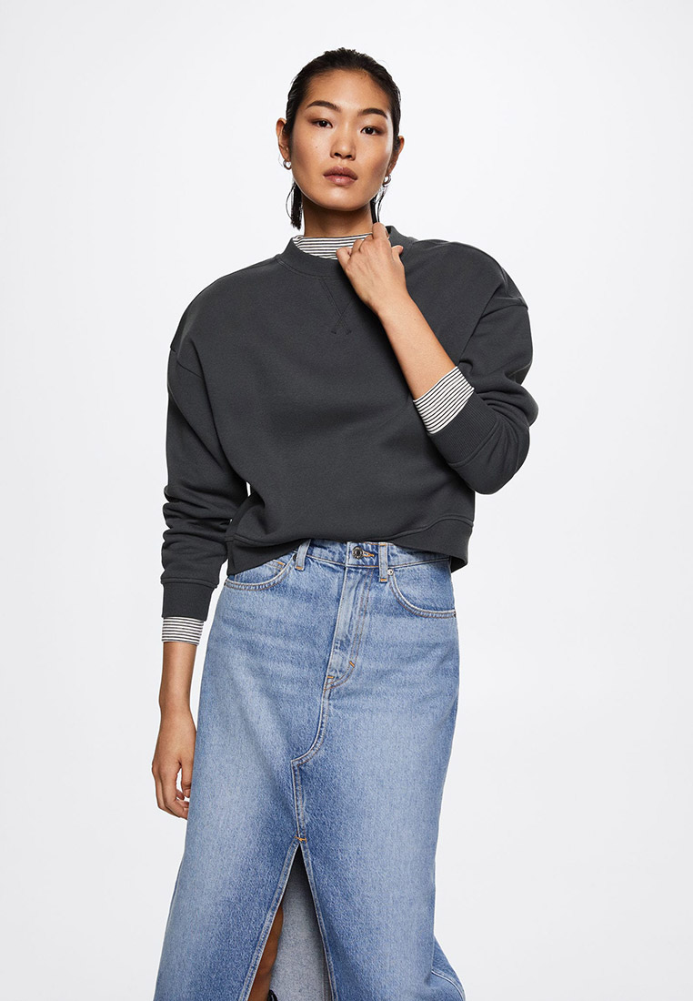 Свитшот Mango BASIC, цвет: серый, RTLABY910601 — купить в интернет ...