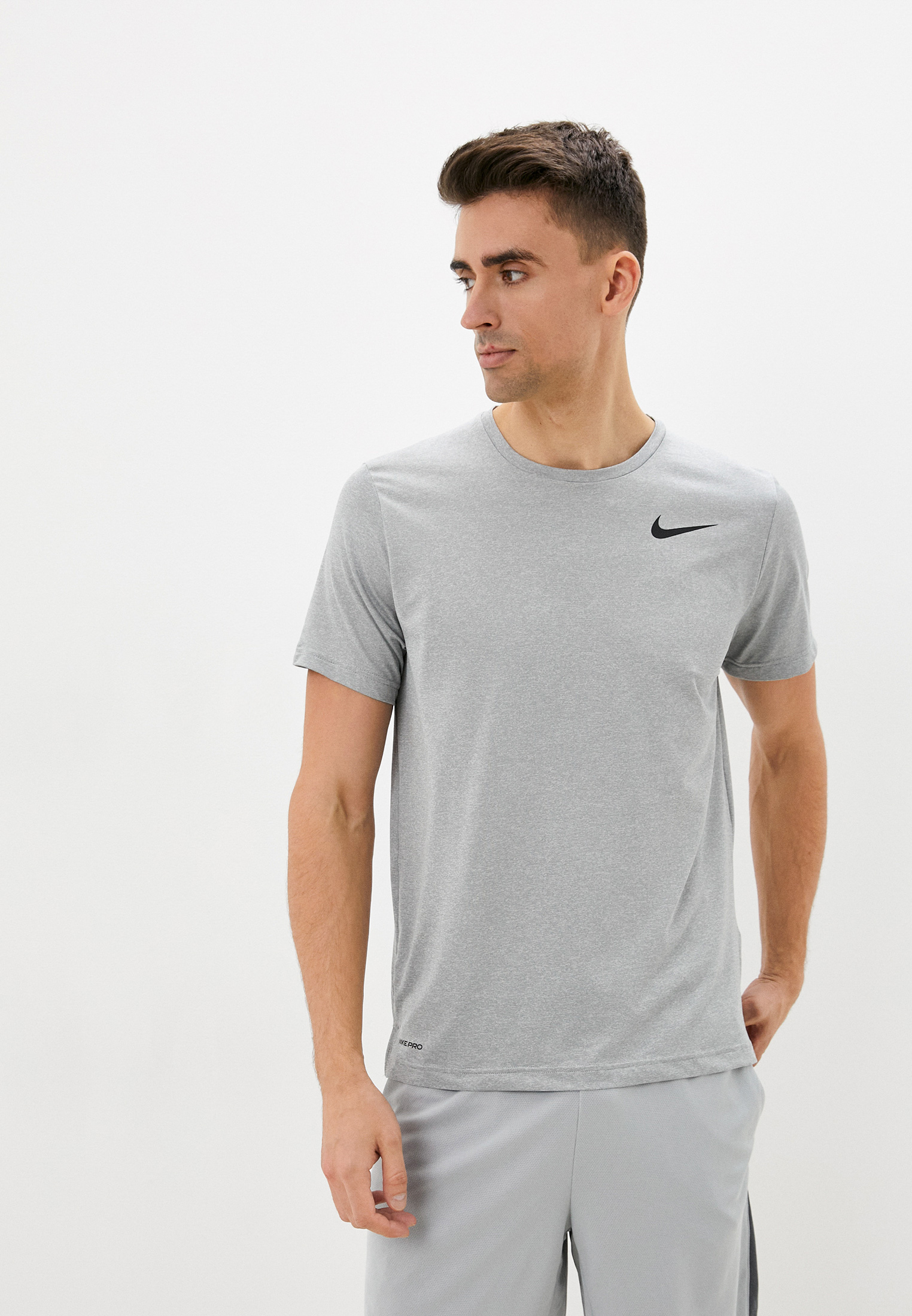 Футболка компрессионная Nike M NK TOP SS HPR DRY, цвет: серый ...