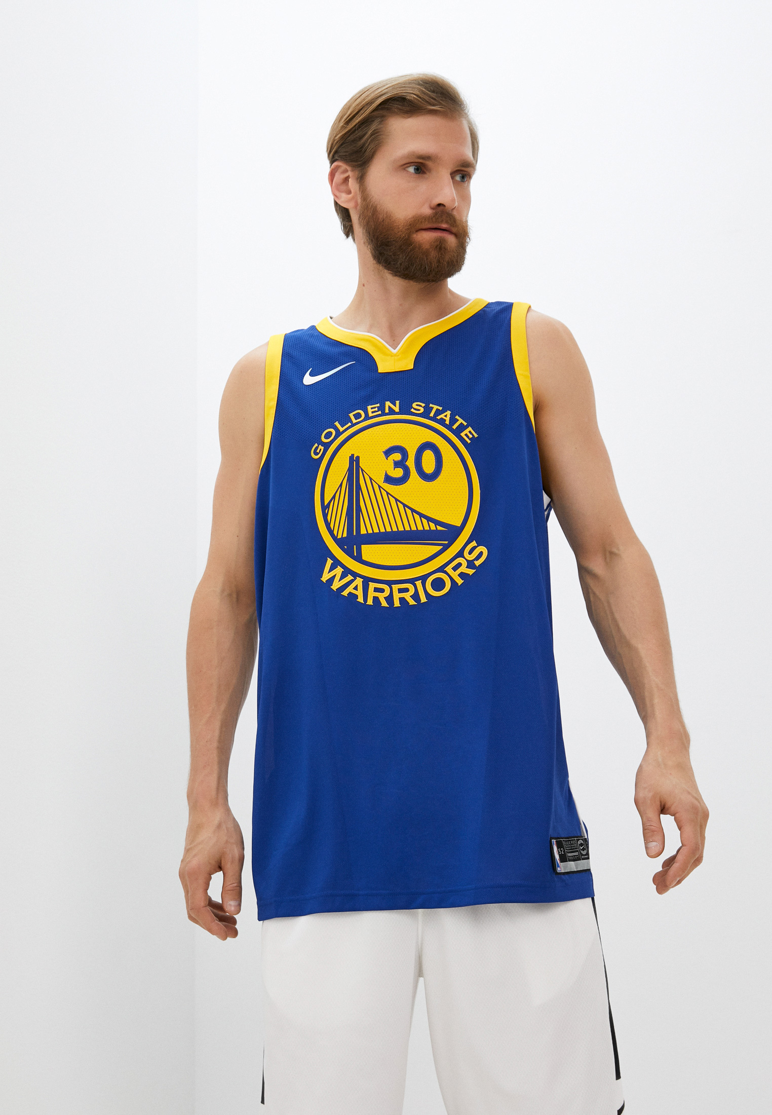 Майка спортивная Nike GSW M NK AUTH JSY ROAD, цвет: синий, RTLABZ394801 ...