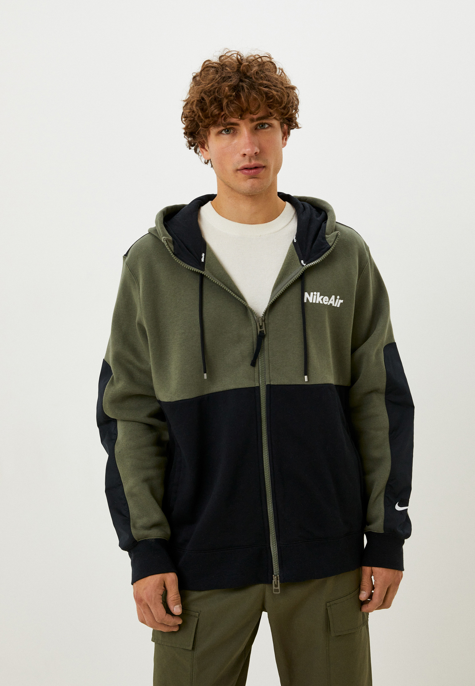 Толстовка Nike M NSW NIKE AIR HOOD FZ FLC NFS, цвет: хаки, RTLABZ673401 ...