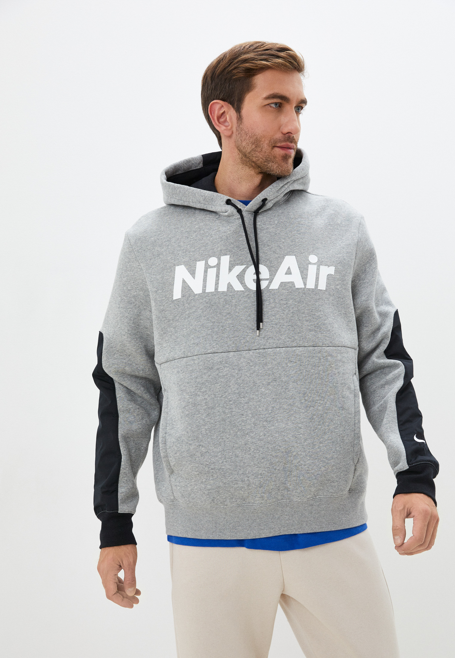Худи Nike M NSW NIKE AIR HOOD PO FLC NFS, цвет: серый, RTLABZ828001 ...