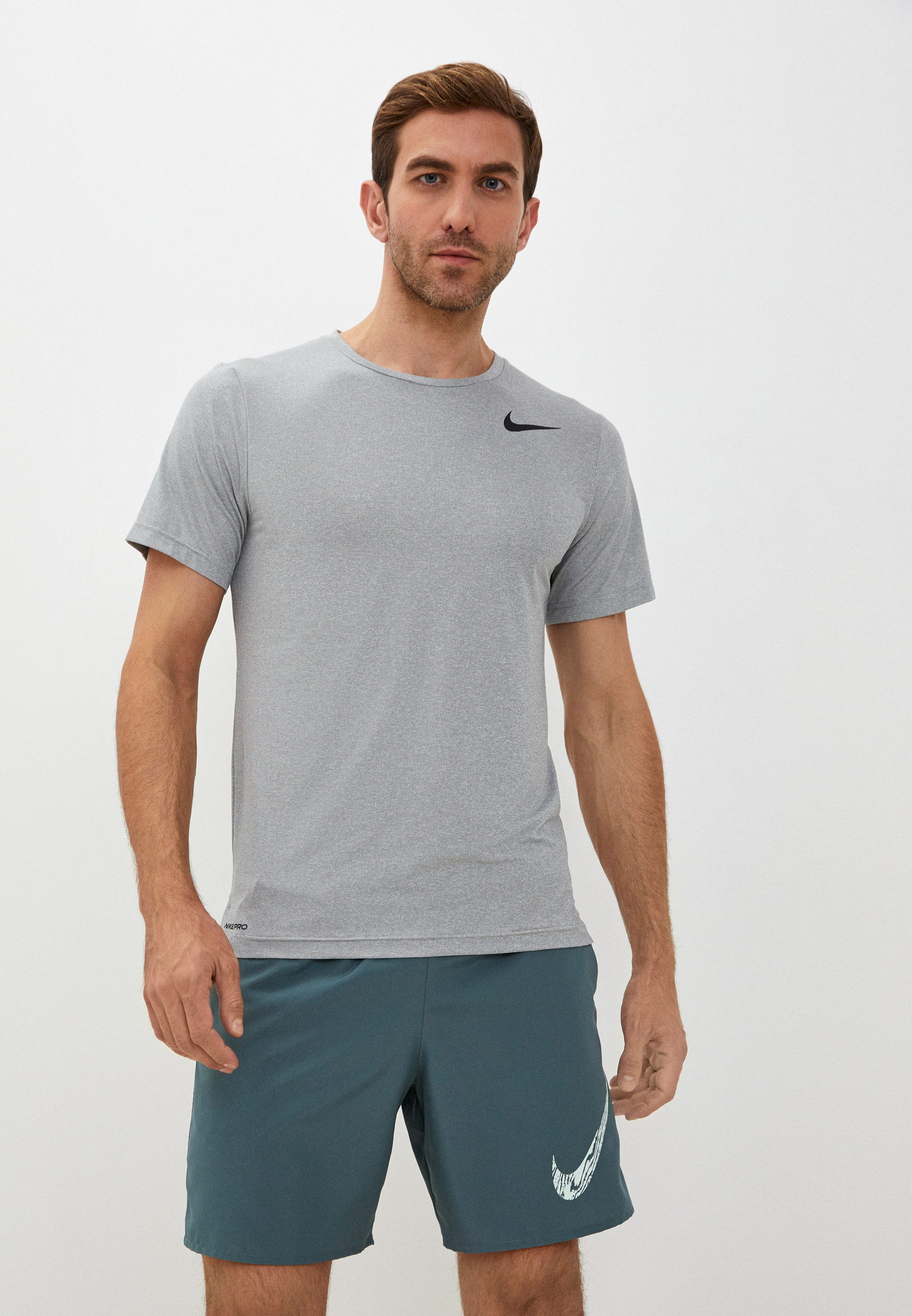 Футболка компрессионная Nike M NK TOP SS HPR DRY, цвет: серый ...