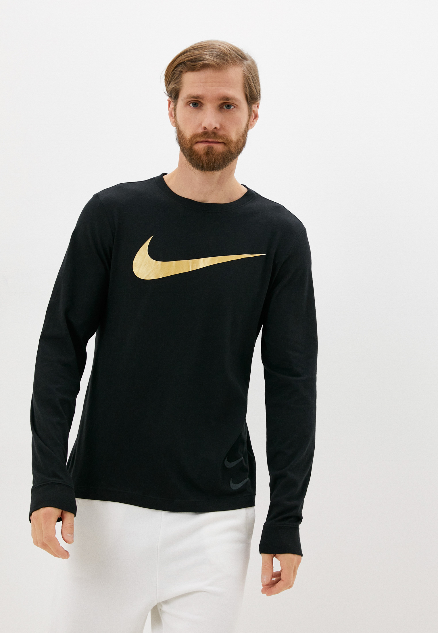 Лонгслив Nike M NSW LS TEE SWOOSH PK FS, цвет: черный, RTLACA413001 ...